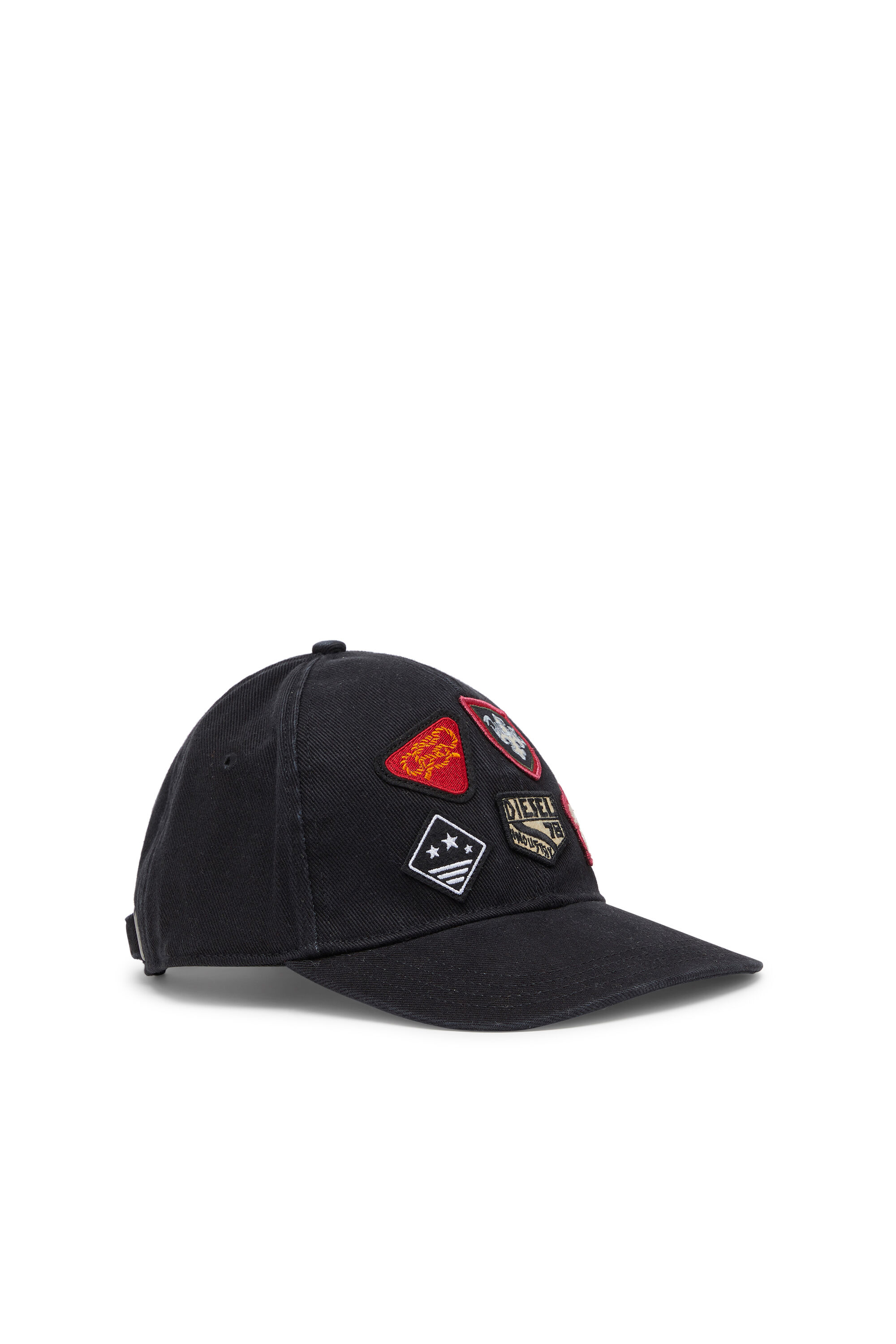 Diesel - C-SCUD, Herren Baseballcap mit bestickten patches in Schwarz - 1