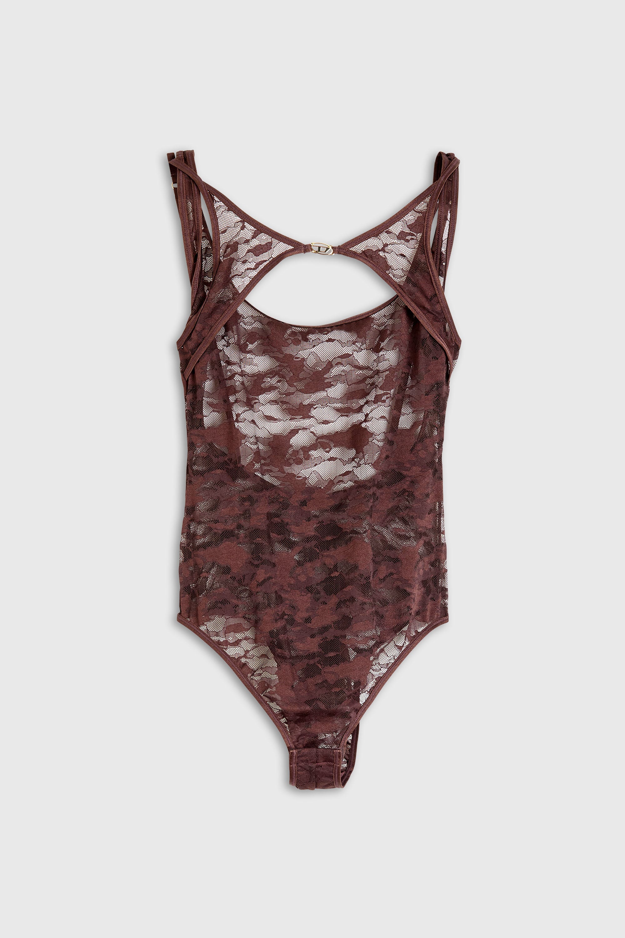 Diesel - LENA-UTLT, Damen Body aus Camouflage-Spitze in Dunkelbraun - 2