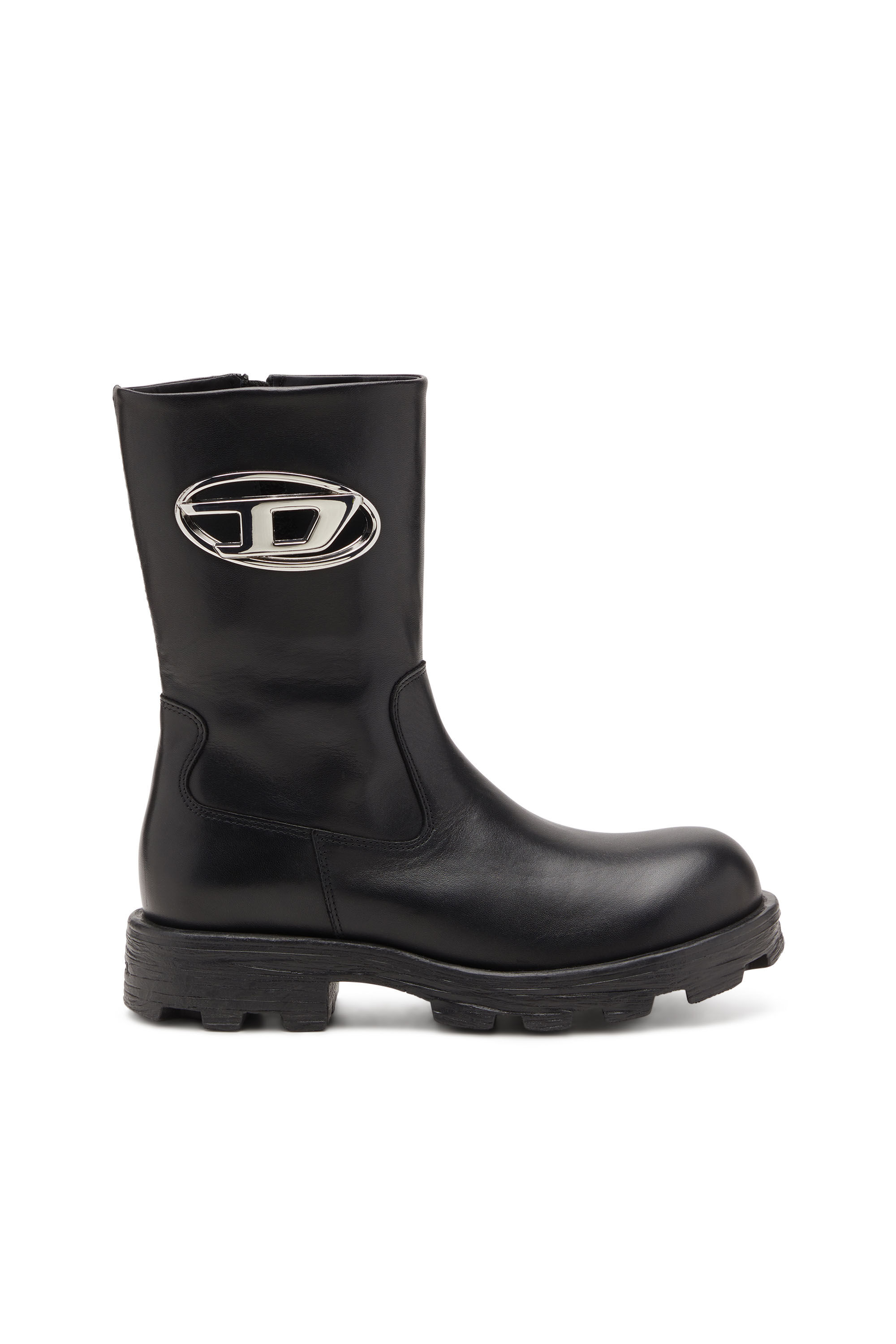 Diesel - D-HAMMER BKR D W, D-Hammer-Bottes de motard en cuir brillant Femme in ToBeDefined - 1