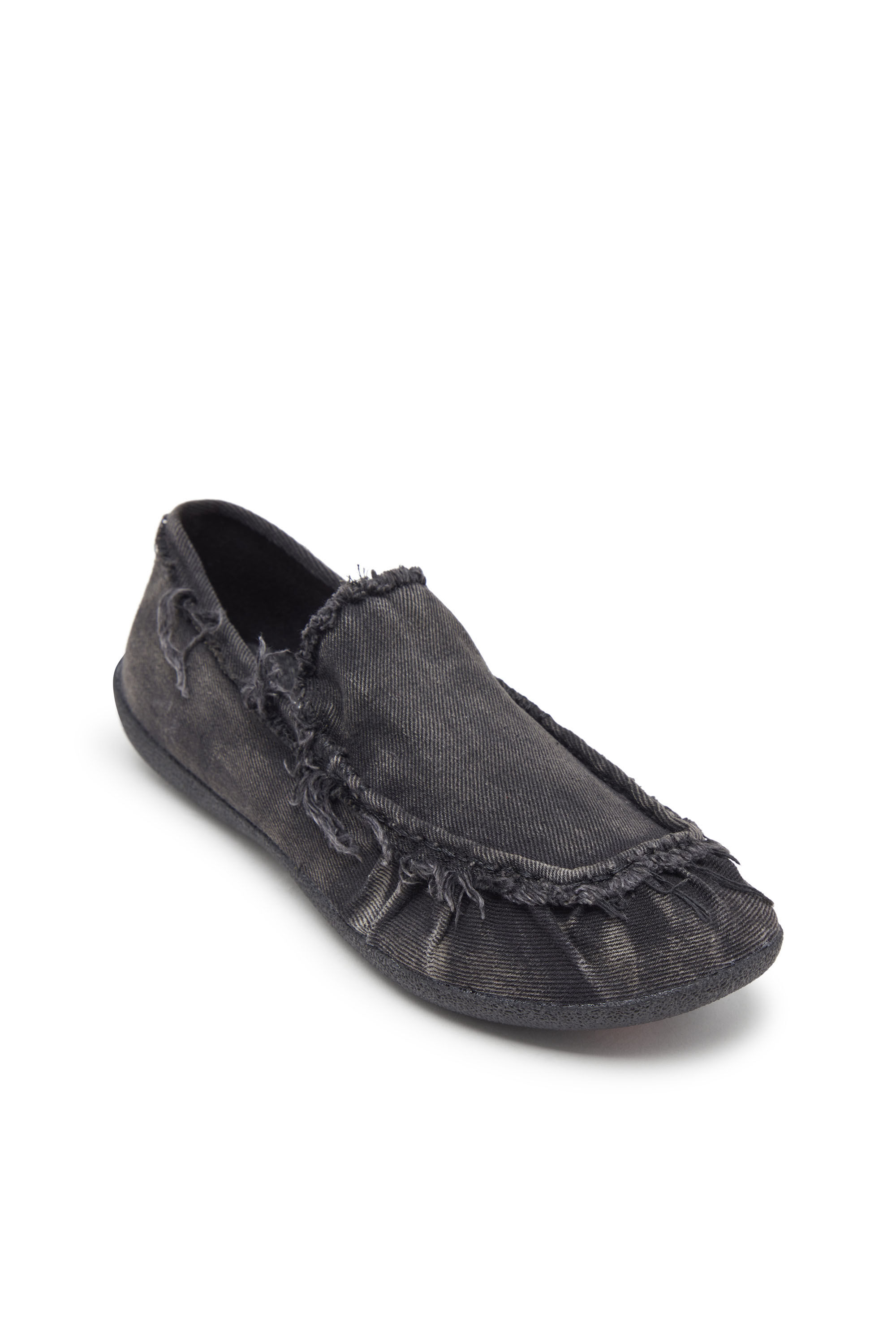 Diesel - D-SHOCK MOC, D-Shock-Mocassini in denim distressed Uomo in Nero - 6