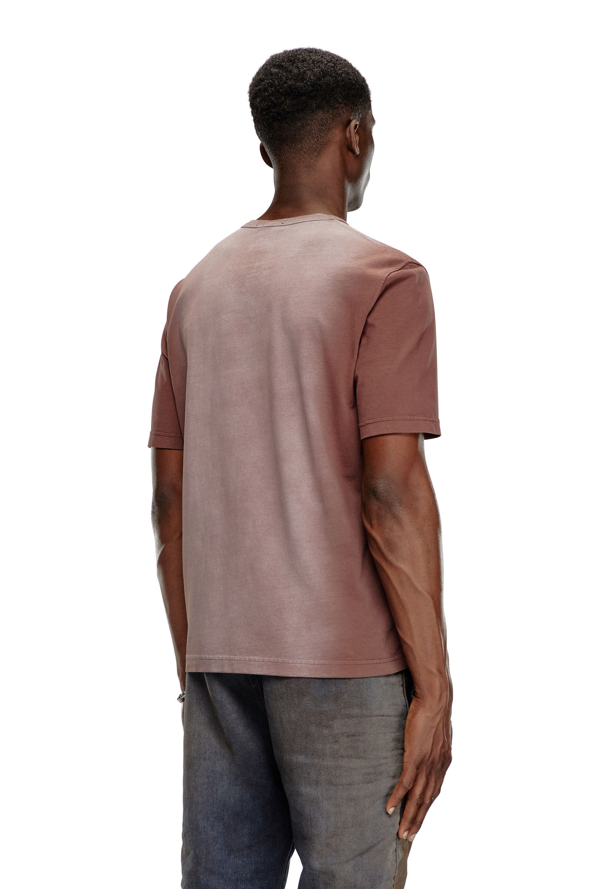 Diesel - T-ADJUST-Q2, Uomo T-shirt in jersey di cotone effetto spray in Marrone - Image 4