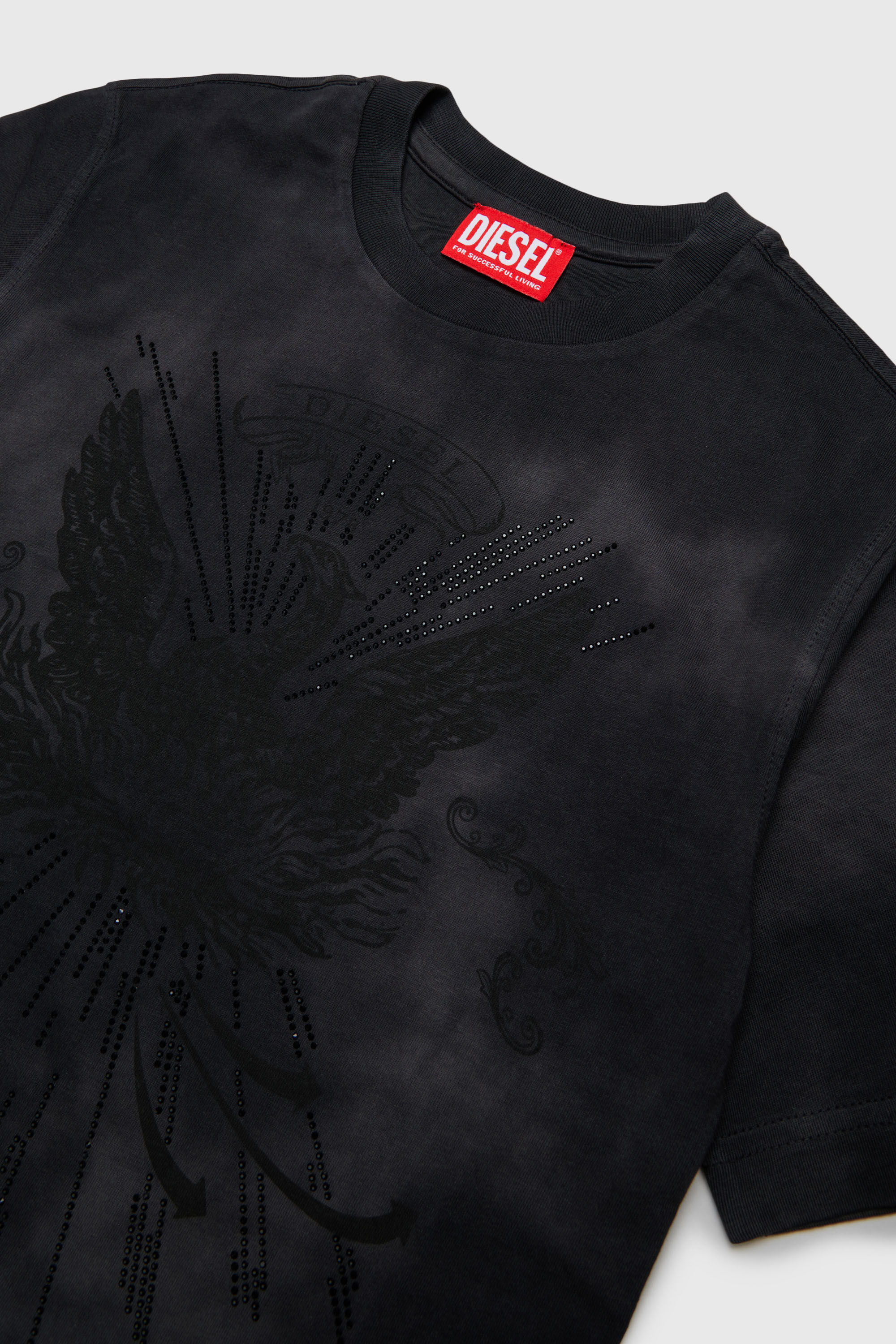 Diesel - TFIN OVER, T-shirt avec motif ph&eacute;nix orn&eacute; Homme in Noir - 3