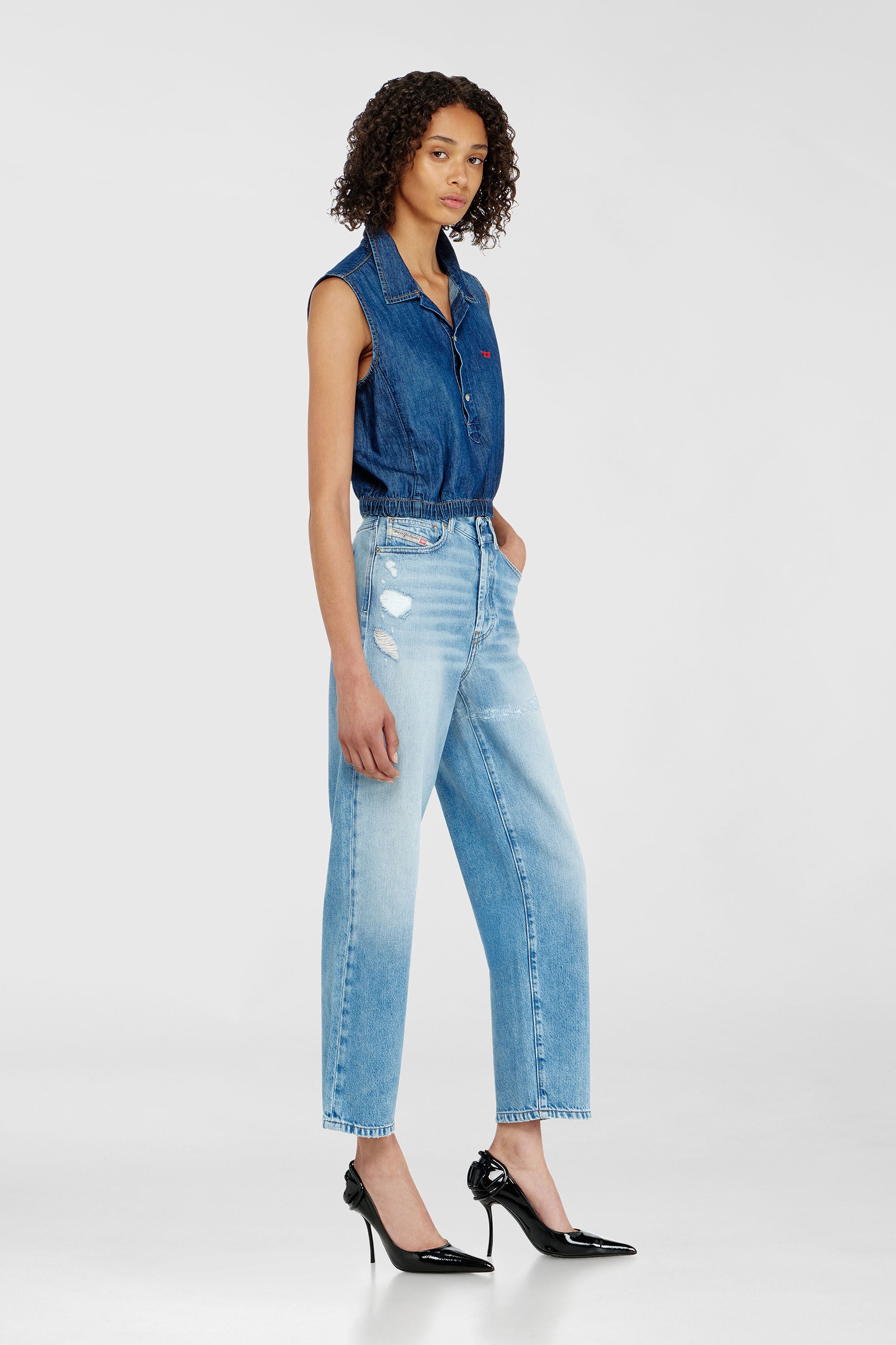 Diesel - Regular Jeans 1981 D-Went 09P49 Donna, Blu Chiaro - Image 2
