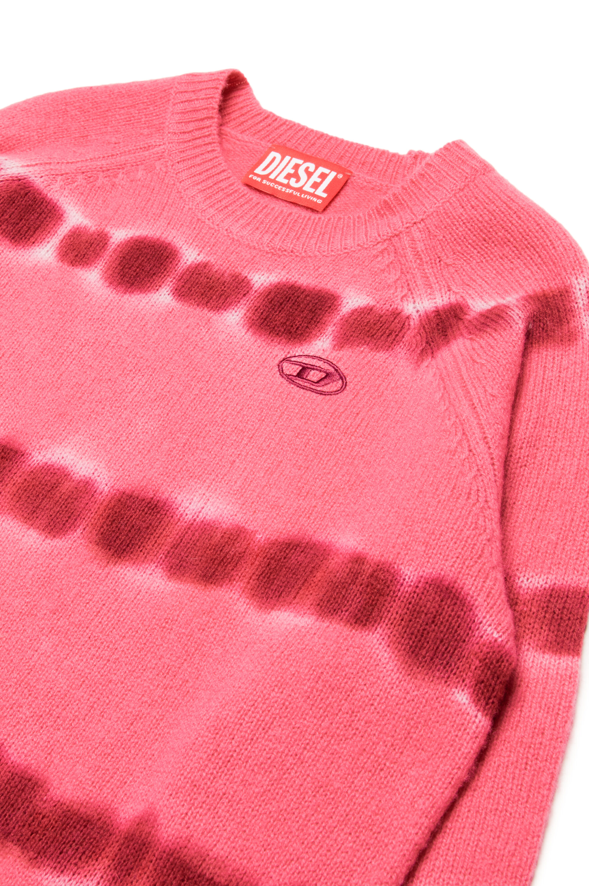 Diesel - KRO OVER, Unisex Pullover aus Wolle mit Tie-Dye-Effekt in Rosa - Image 3