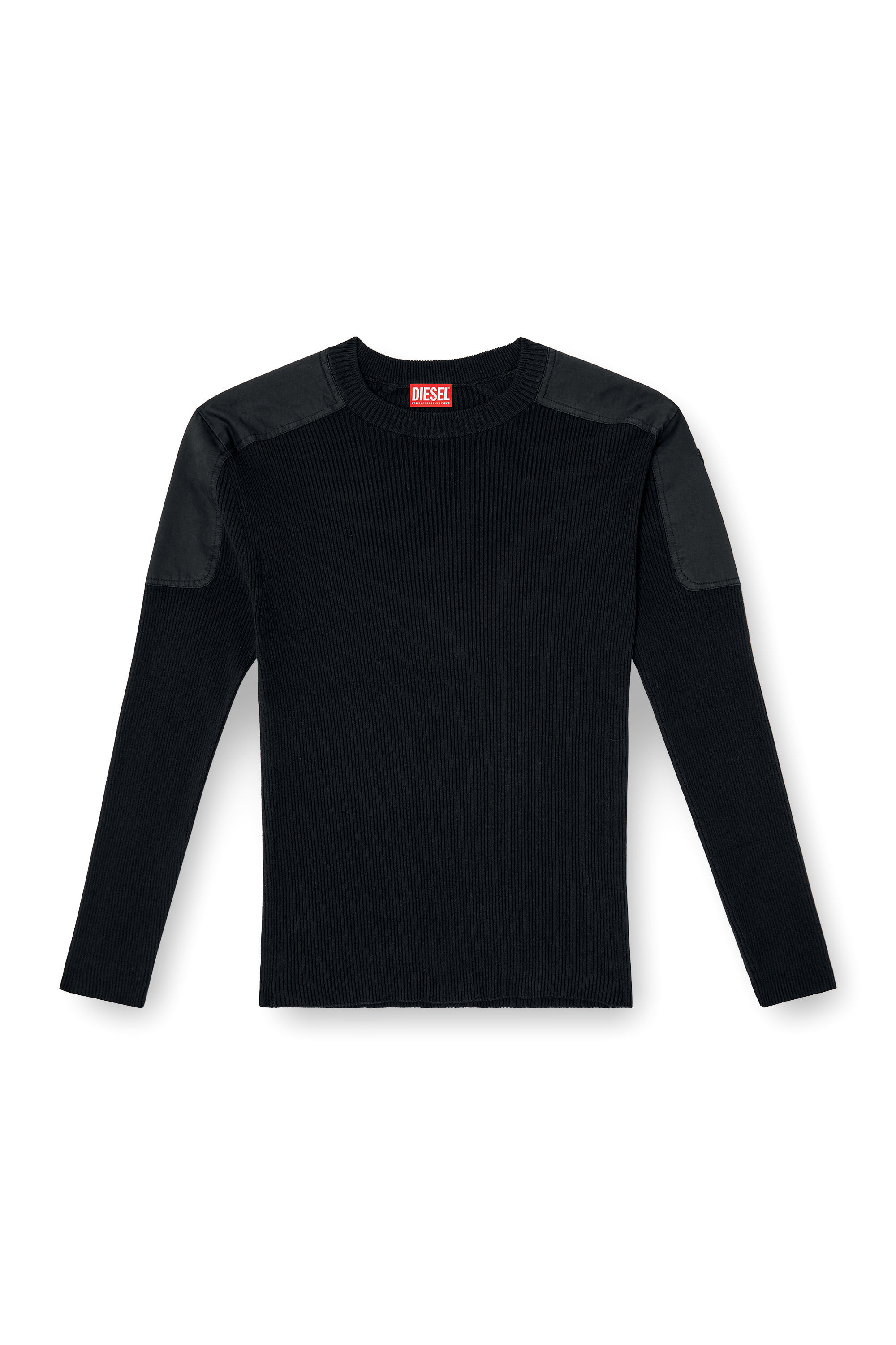 Diesel - K-MARTIN, Maglia a coste con pannelli sulle spalle Uomo in ToBeDefined - 2
