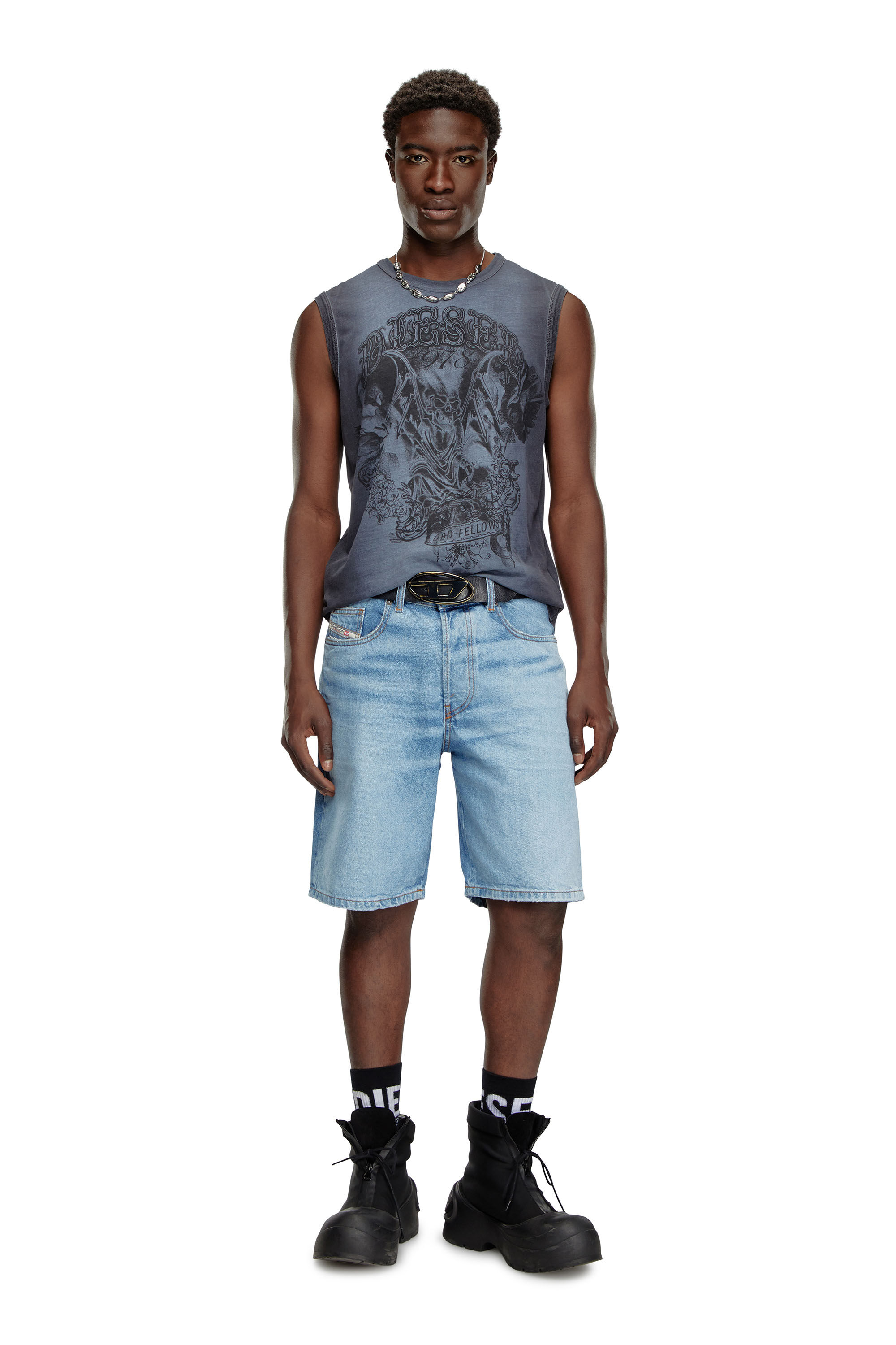 Diesel - REGULAR-SHORT, Man Denim shorts in Blue - Image 1