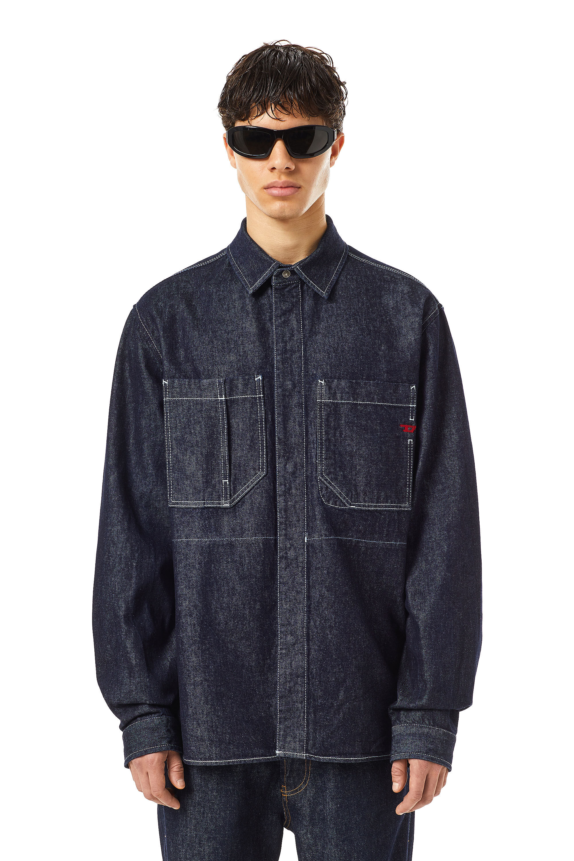 Diesel - D-HOR WORKWEAR SHIRT, Dark Blue - Image 3