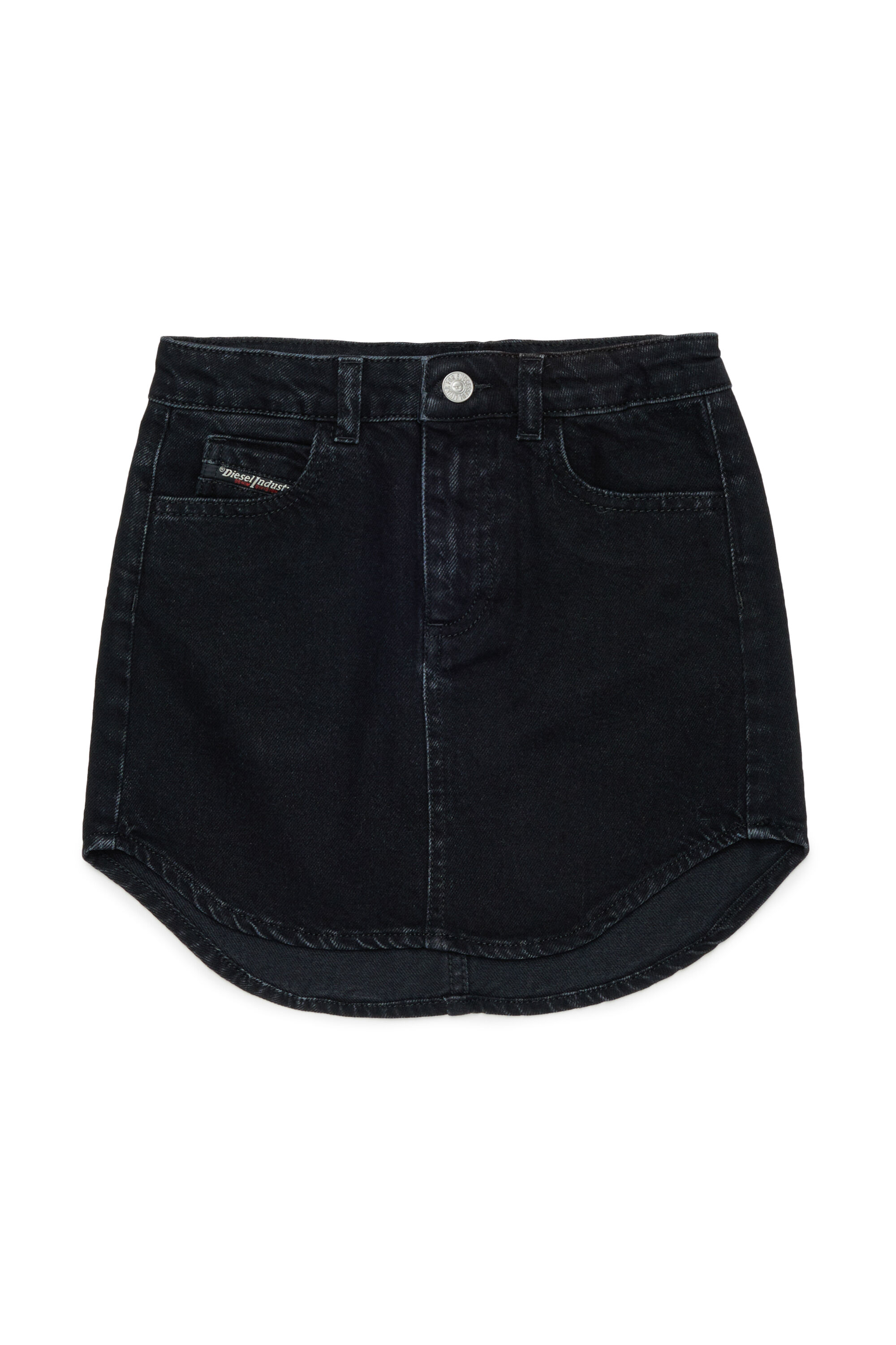 Diesel - GEARD, Damen Denim-Minirock mit abgerundetem Saum in Schwarz/Dunkelgrau - 1