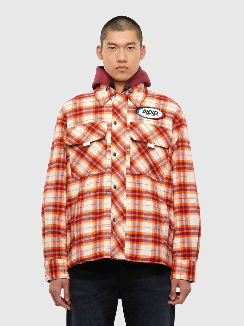 J Tanifer Uomo Camicia Oversize Imbottita A Quadri Diesel