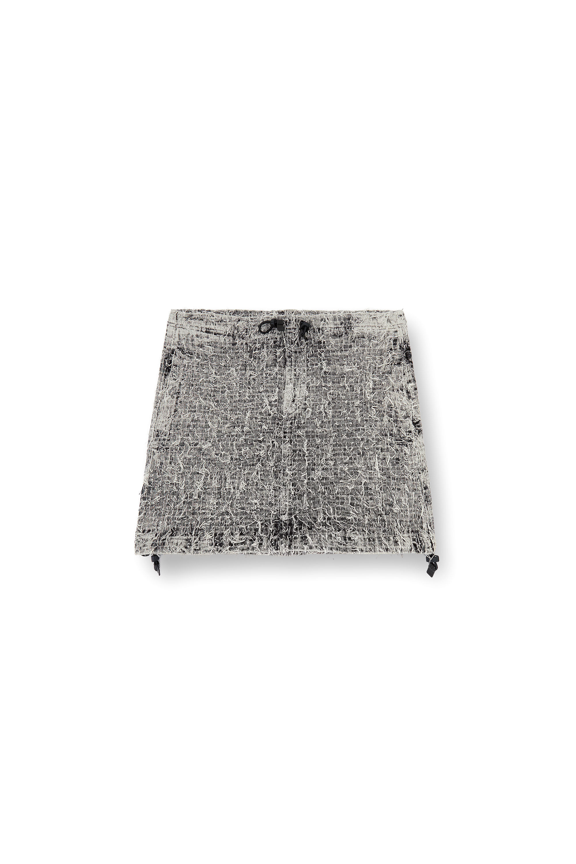 Diesel - DE-MINI-S, Mini-jupe en denim bouclé Femme in Gris - 2