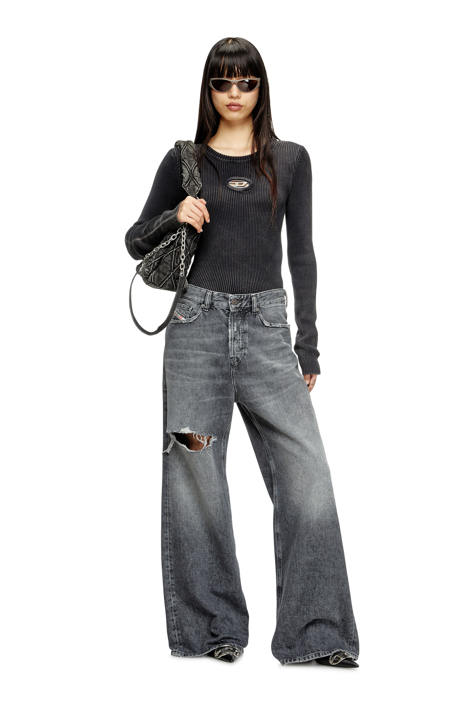 Diesel - Relaxed Jeans 1996 D-Sire 007X4 Femme, Noir/Gris foncé - Image 1