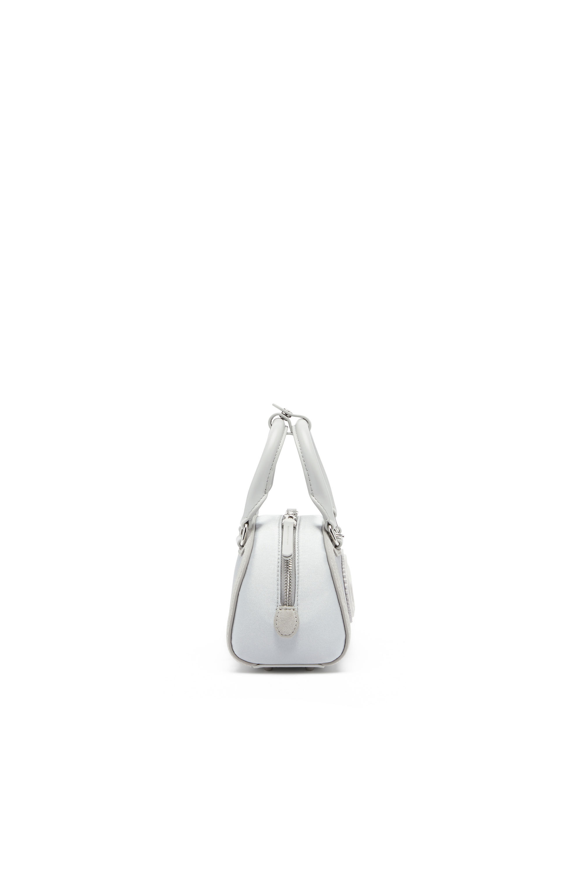 Diesel - 1DR DOME CROSSBODY, Damen 1DR Dome - Mini-Umh&auml;ngetasche aus Satin und Velours in Silber - 5