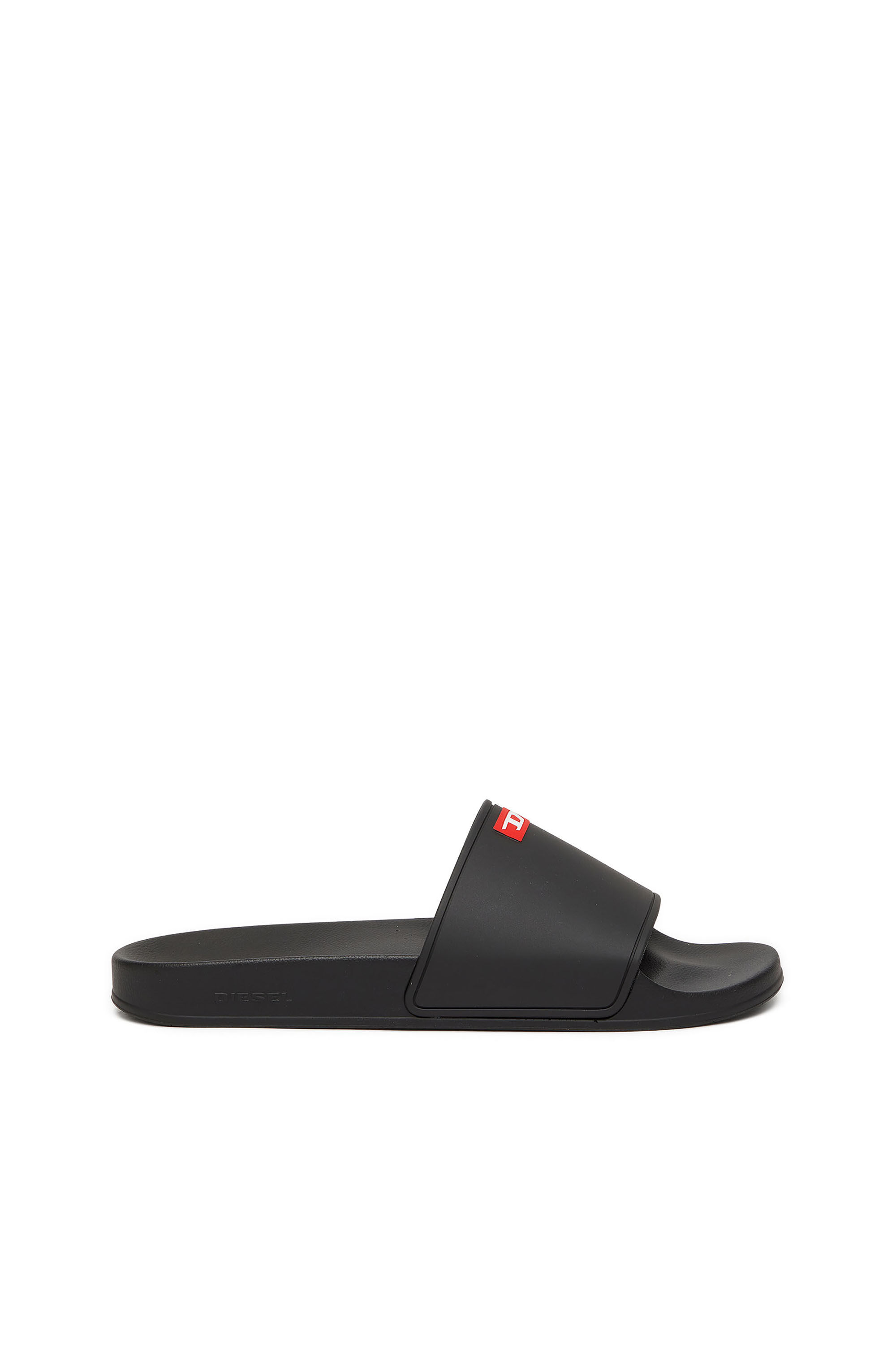 Diesel - SA-SWIM, Slide in gomma con logo D Uomo in Nero - 1