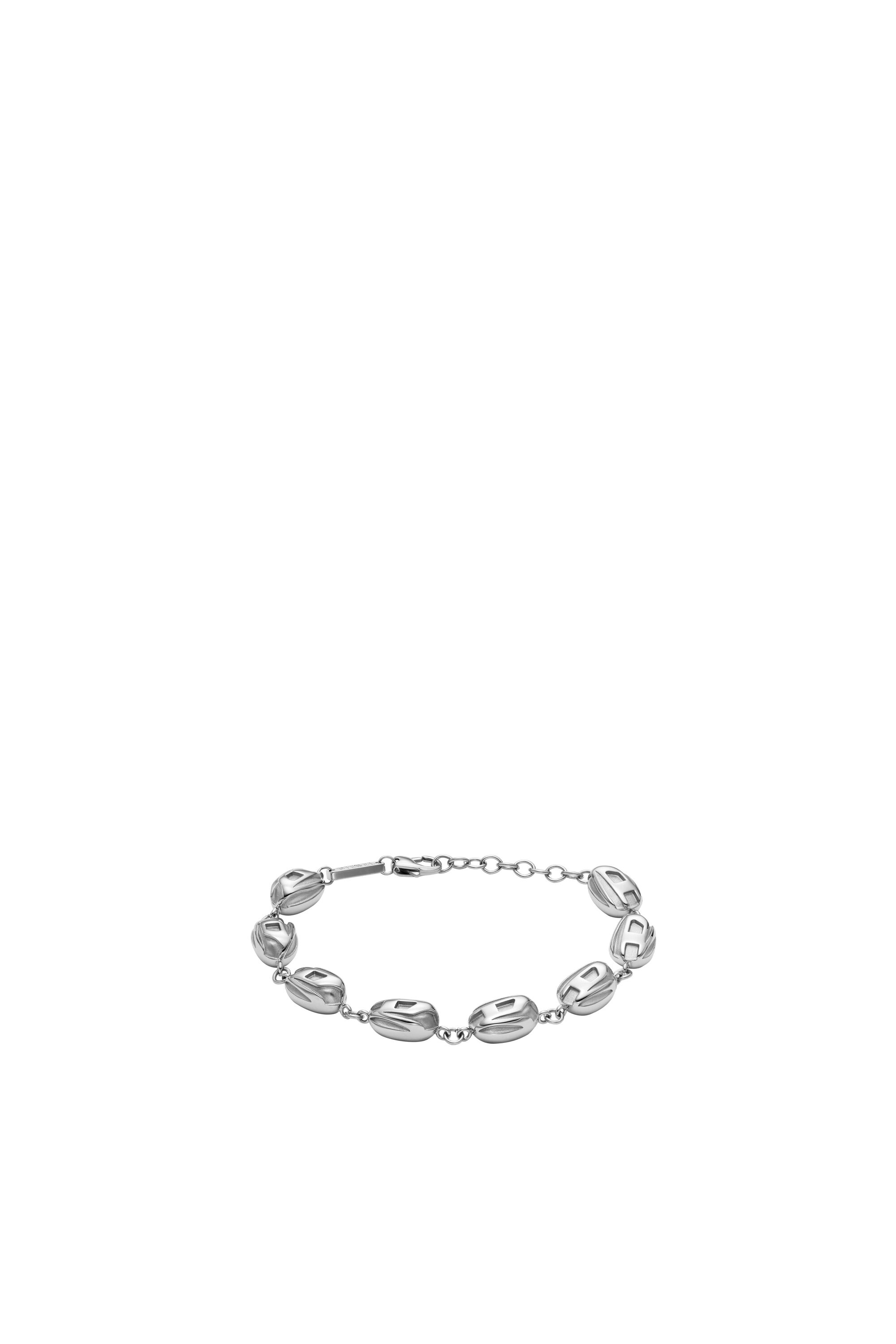 Diesel - DX1483, Herren Edelstahlband Armband mit Perlen in Silber - 1