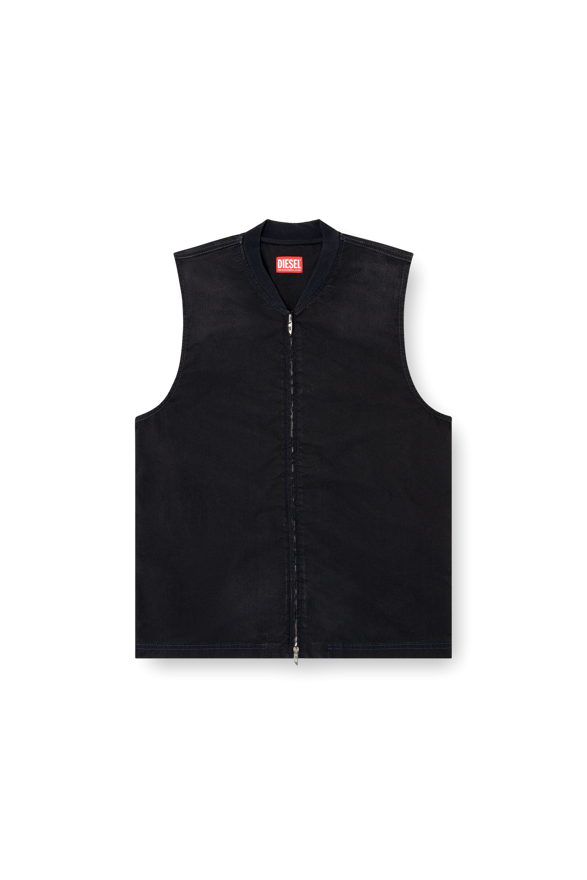 Diesel - D-SUND-D-N JOGG, Gilet senza maniche in JoggJeans tecnico Unisex in Nero - 2