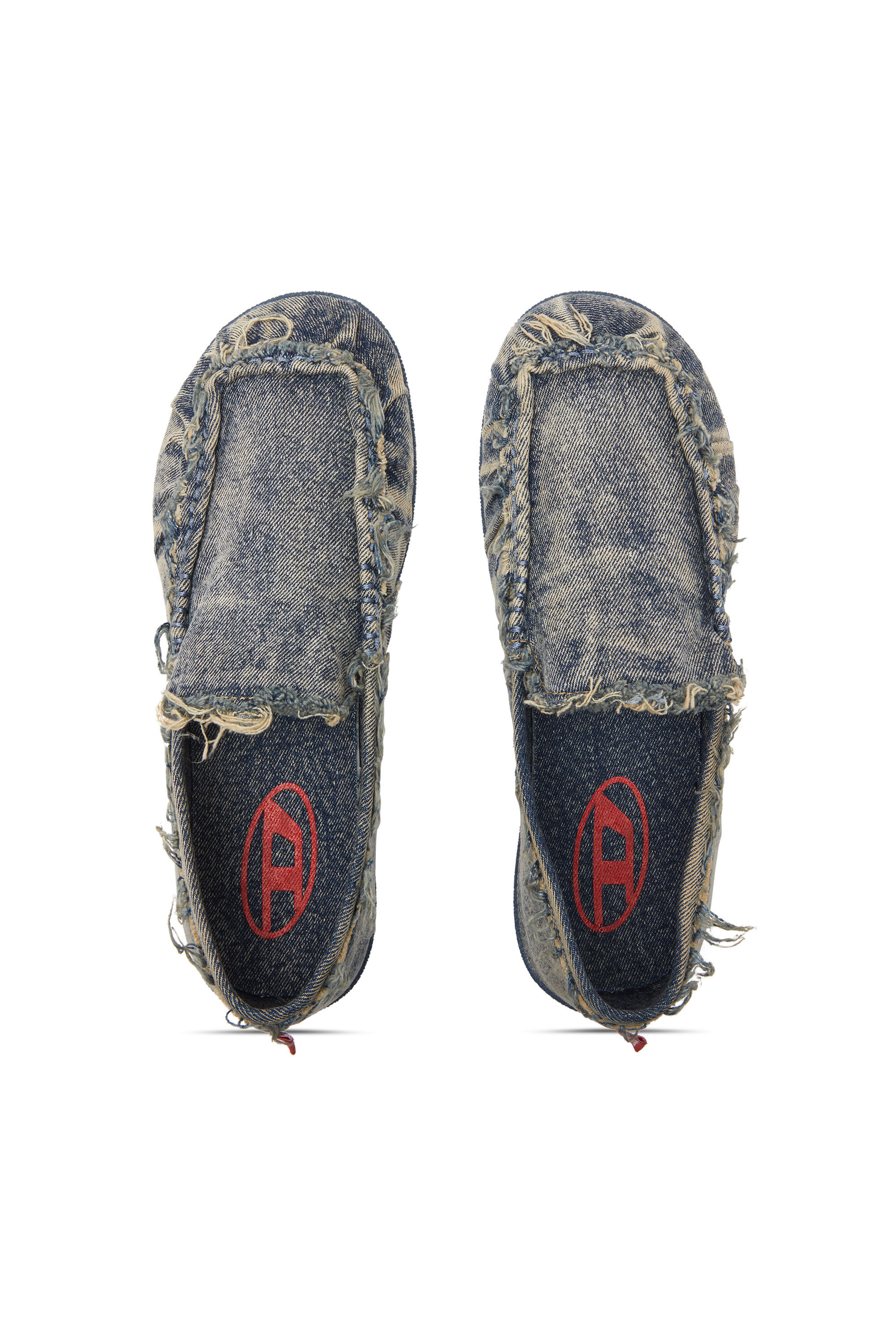 Diesel - D-SHOCK MOC, Herren D-Shock-Loafer aus Denim in vielgetragener Optik in Blau - 5
