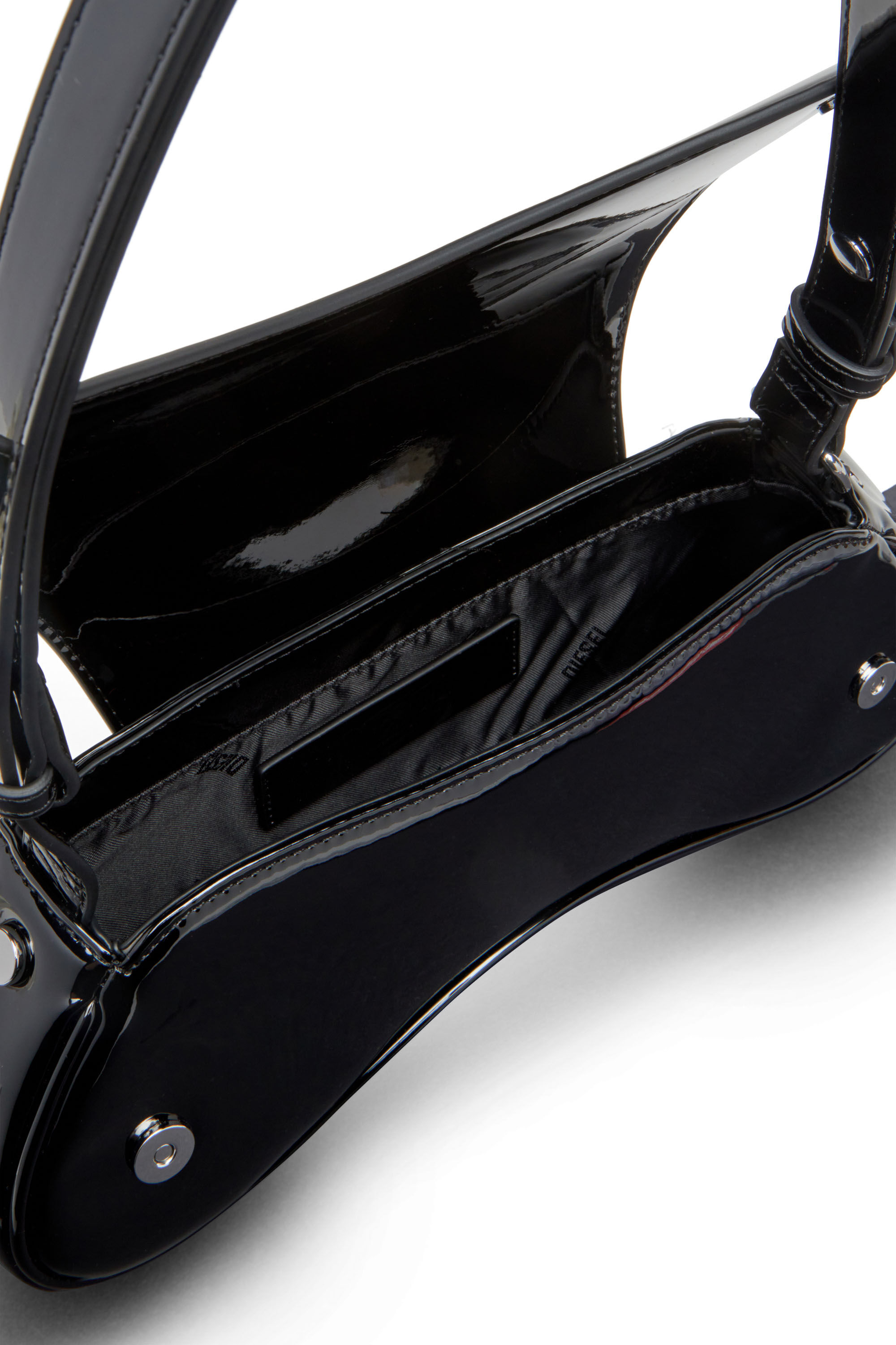 Diesel - PLAY CROSSBODY, Damen Play-Crossbody-Tasche aus gl&auml;nzendem PU in Schwarz - 4