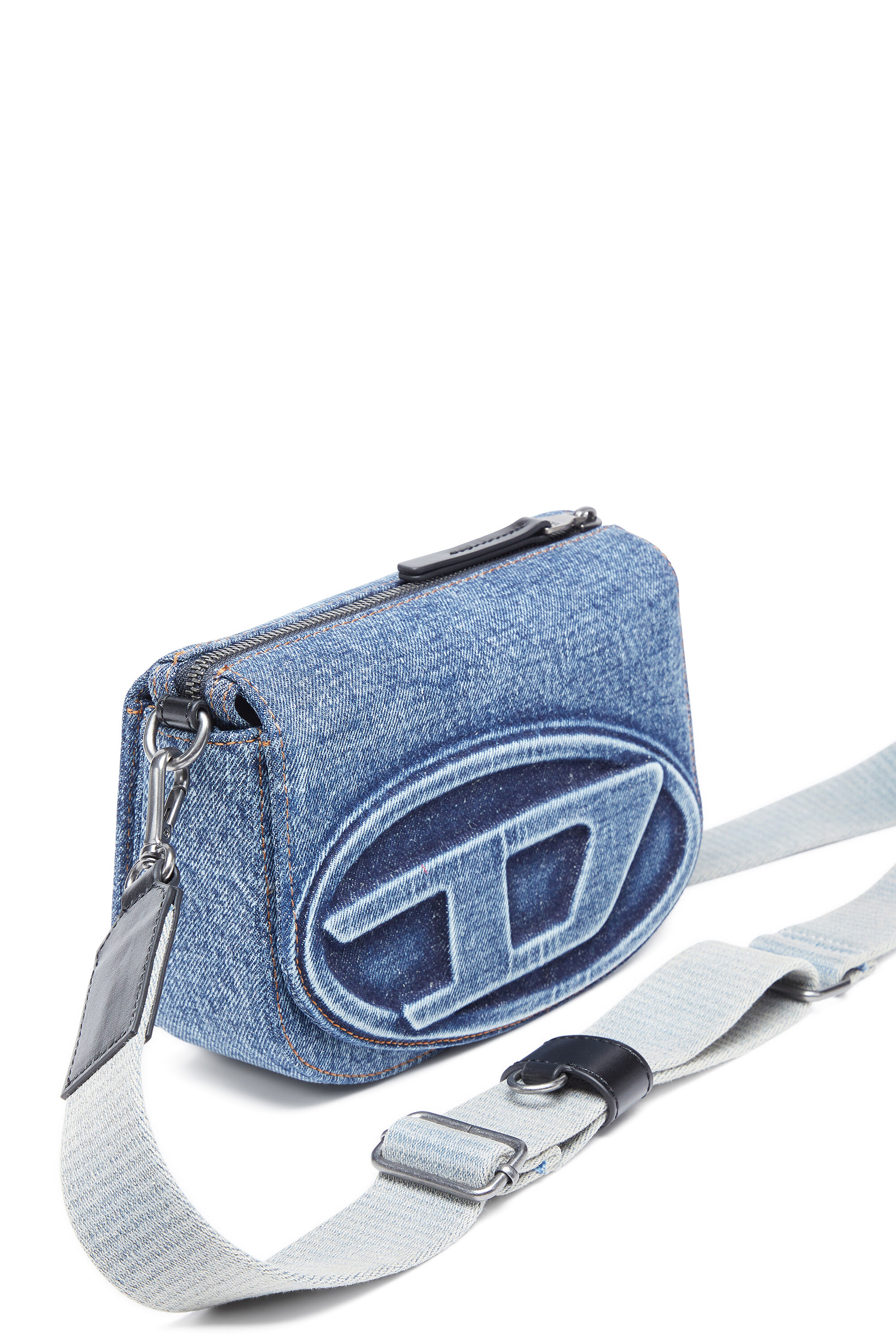Diesel - 1DR CAMERA BAG, Unisex Camera Bag aus solarisiertem Denim in Blau - 5