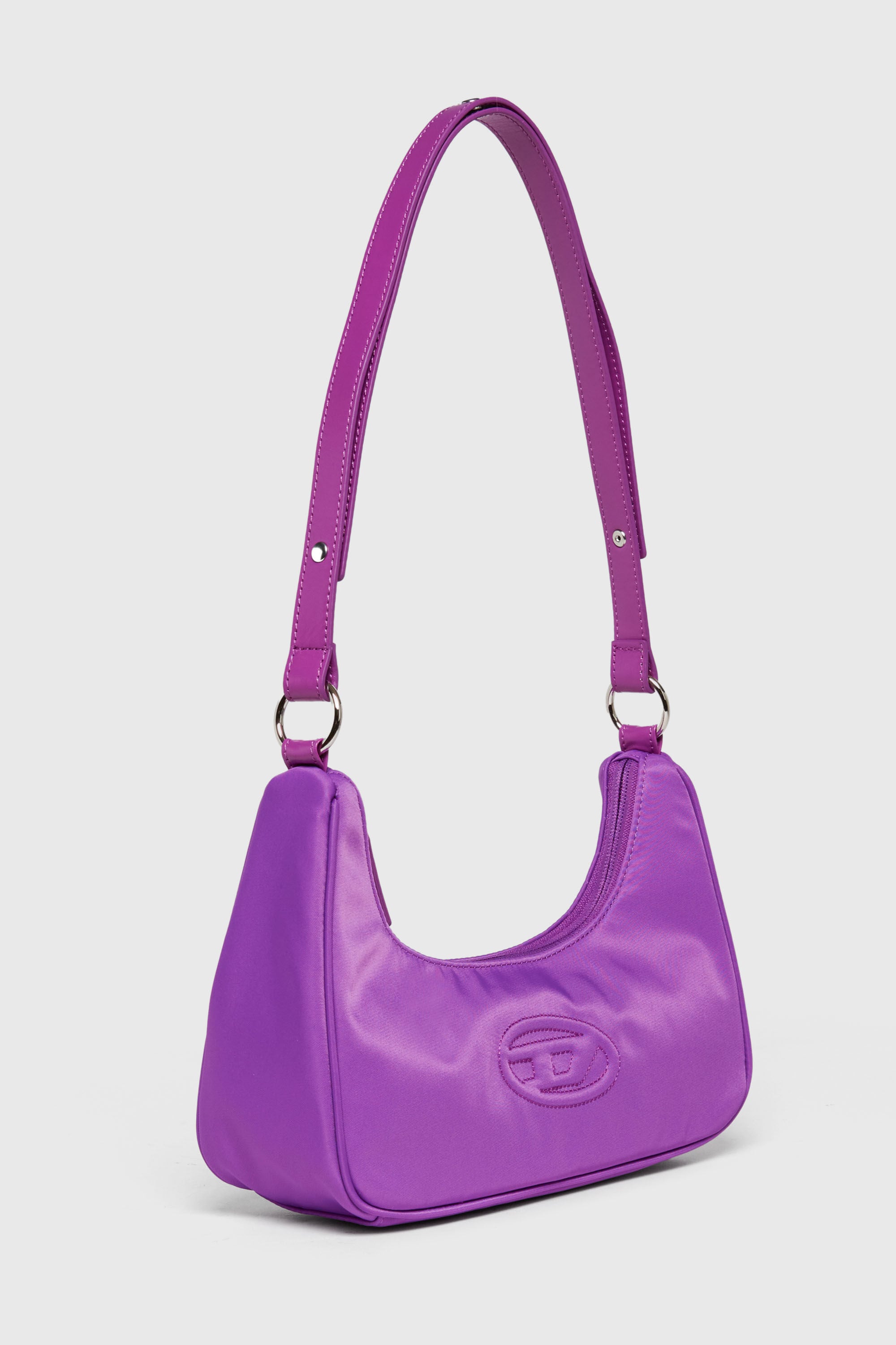 Diesel - WUNSY, WUNSY - Sac bandouli&egrave;re en nylon avec logo Oval D Femme in Violet - 3