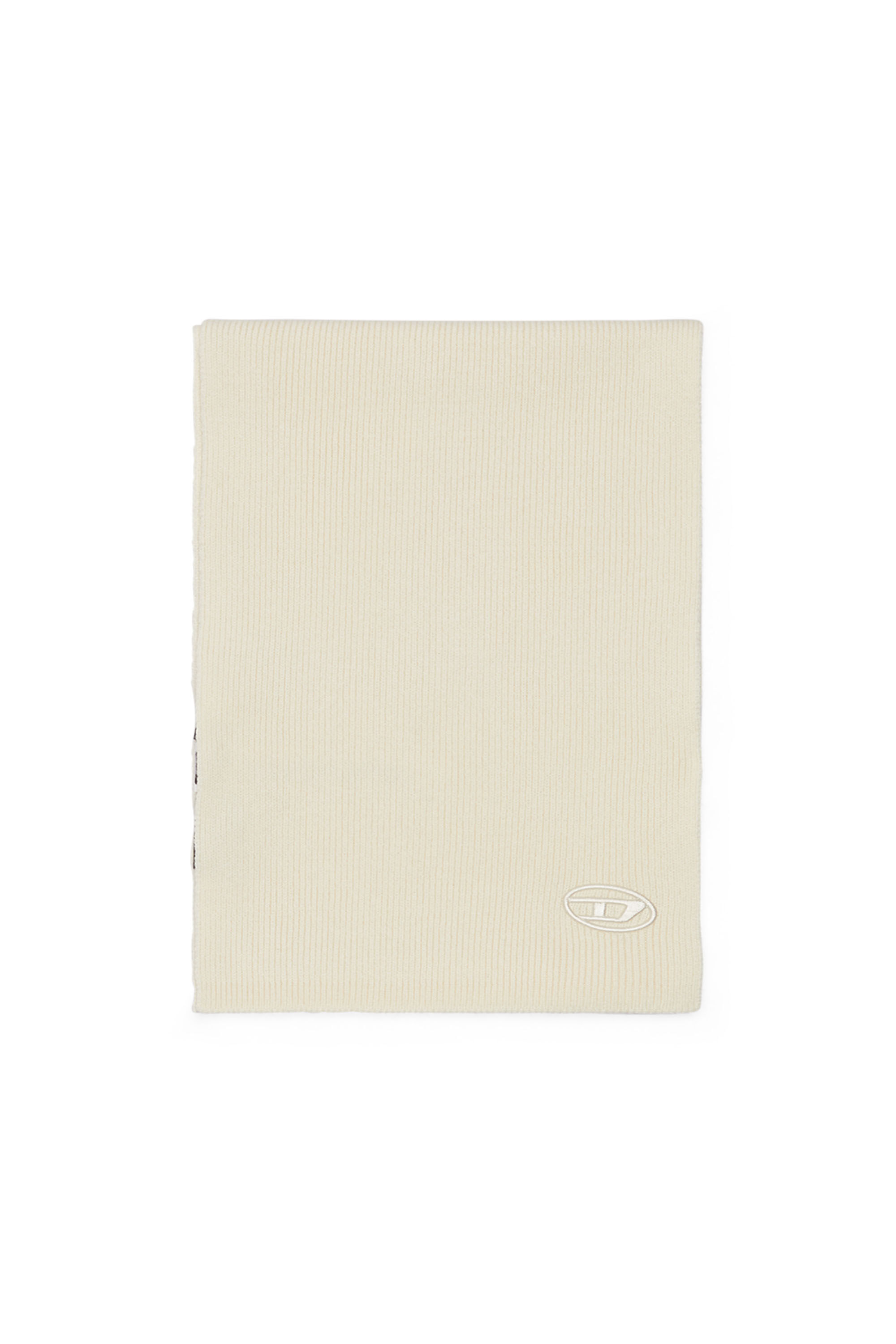 Diesel - K-CODER SCARF, Sciarpa a costine in misto lana Unisex in Bianco - 1