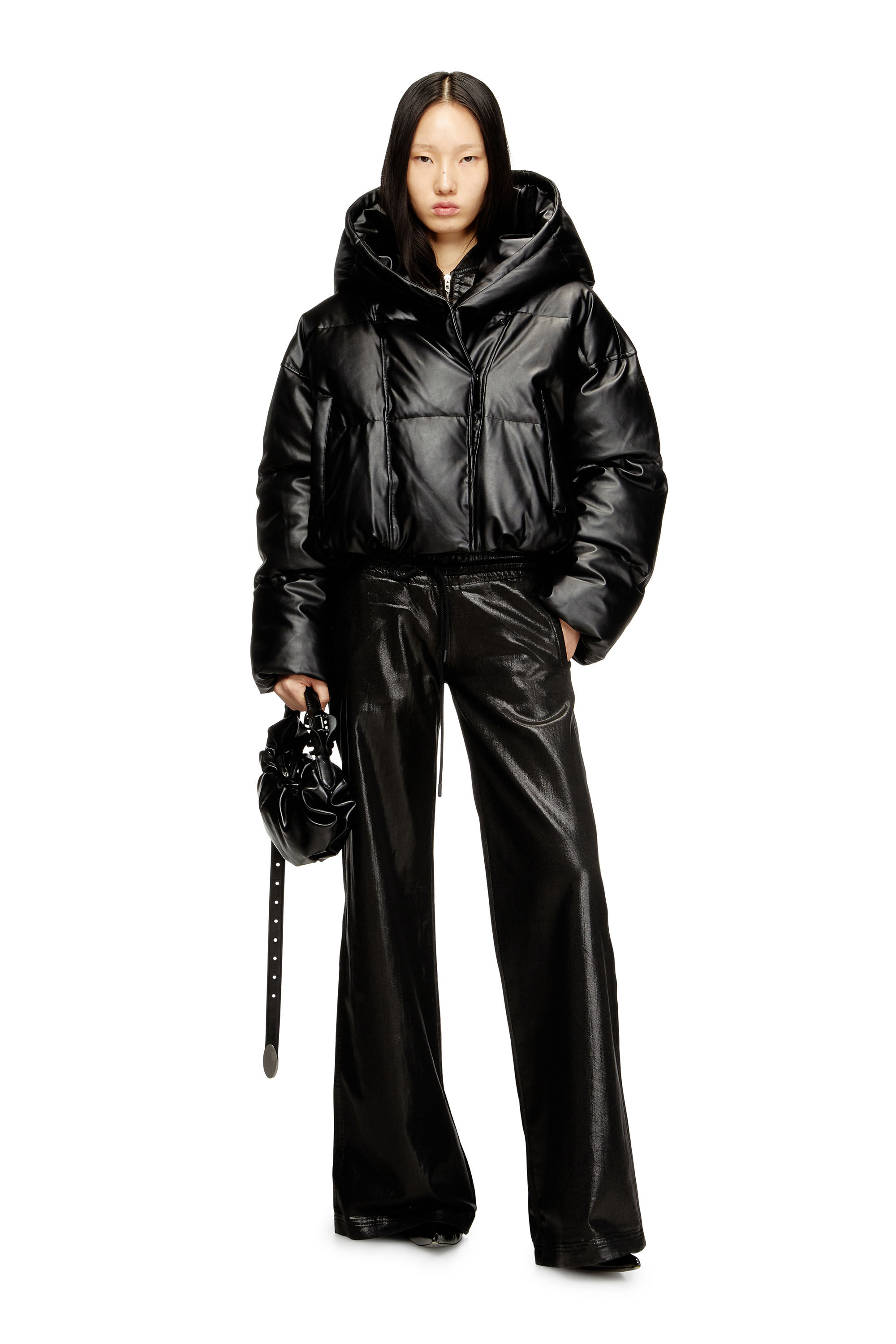 Diesel - W-ILLEY, Veste matelassée à capuche en tissu enduit Femme in ToBeDefined - 1