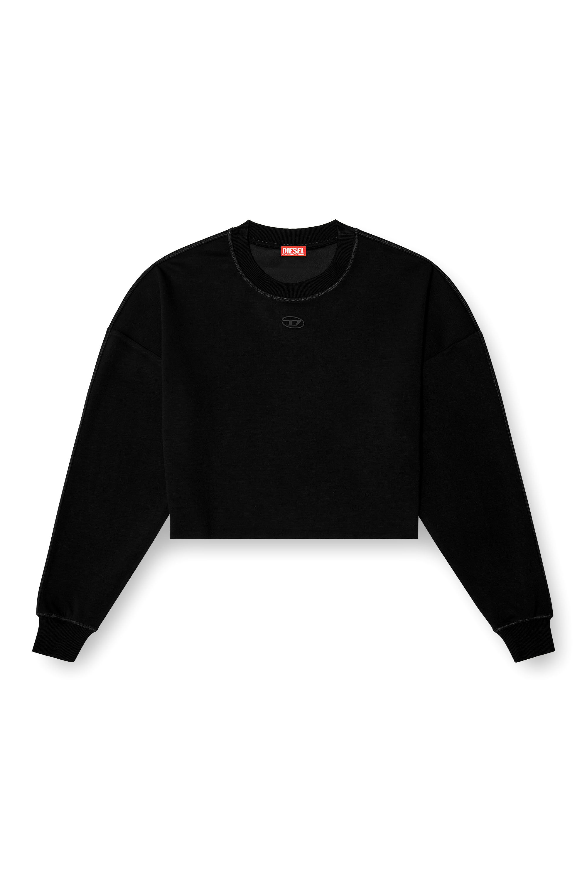 Diesel - BLAKE-UTLT, Crop top in scuba leggero stretch Donna in Nero - 2