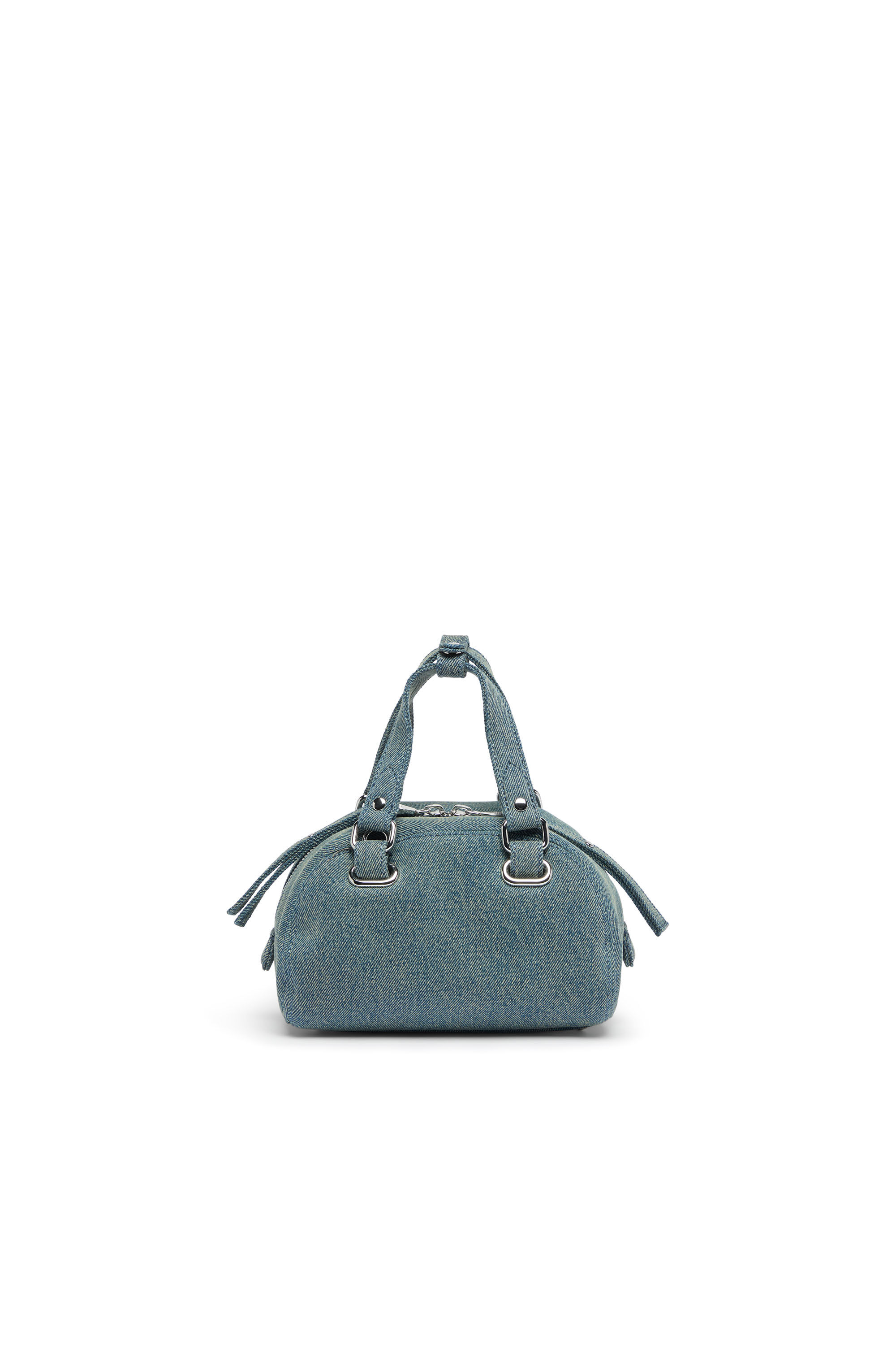 Diesel - 1DR DOME SOFT CROSSBODY, 1DR Dome-Petit sac bowling en denim avec logo Oval D Mixte in Bleu - 2