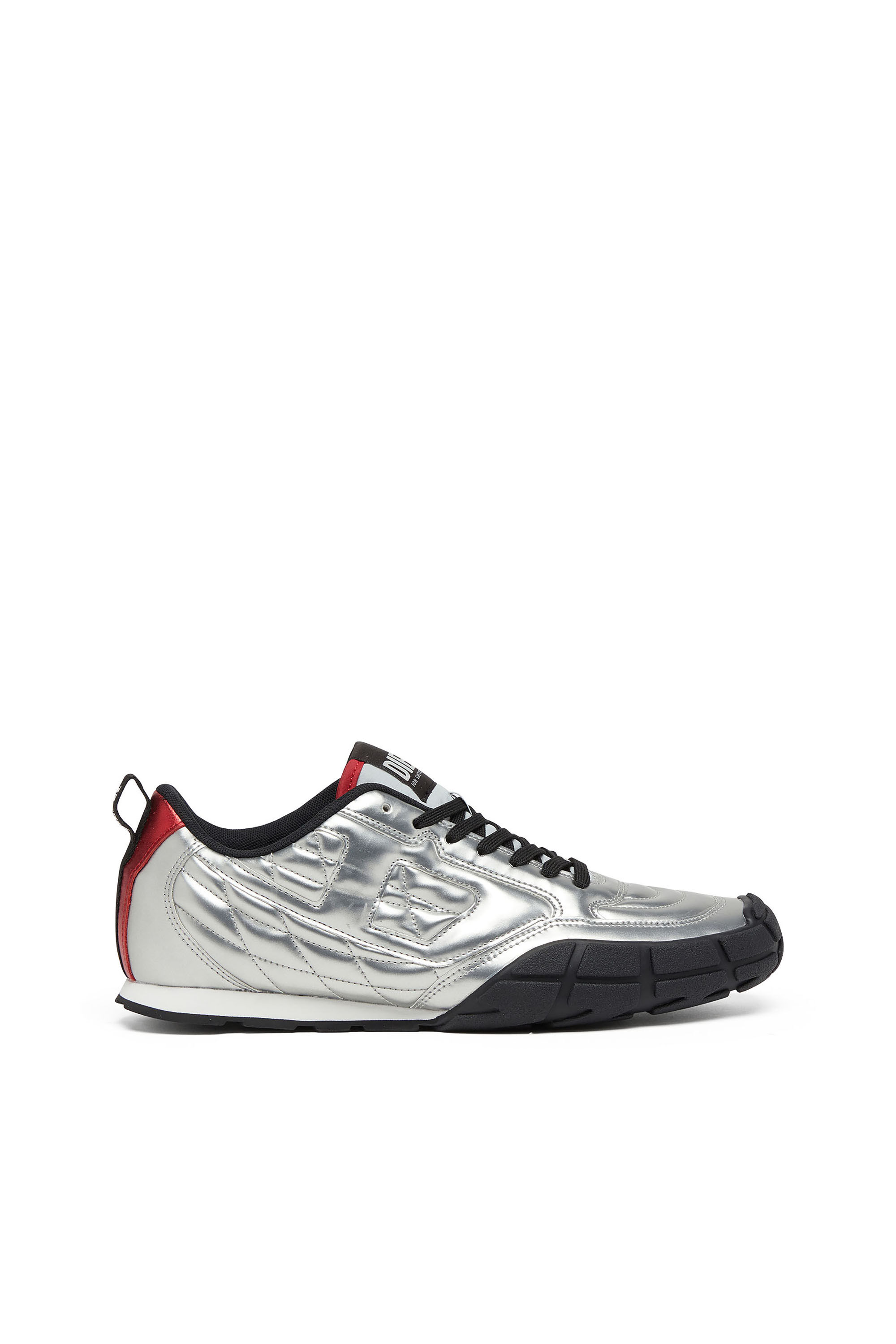 Diesel - S-PAGODHA LOW W, Damen S-Pagodha-Quilted metallic Sneakers in Silber/Schwarz - 1