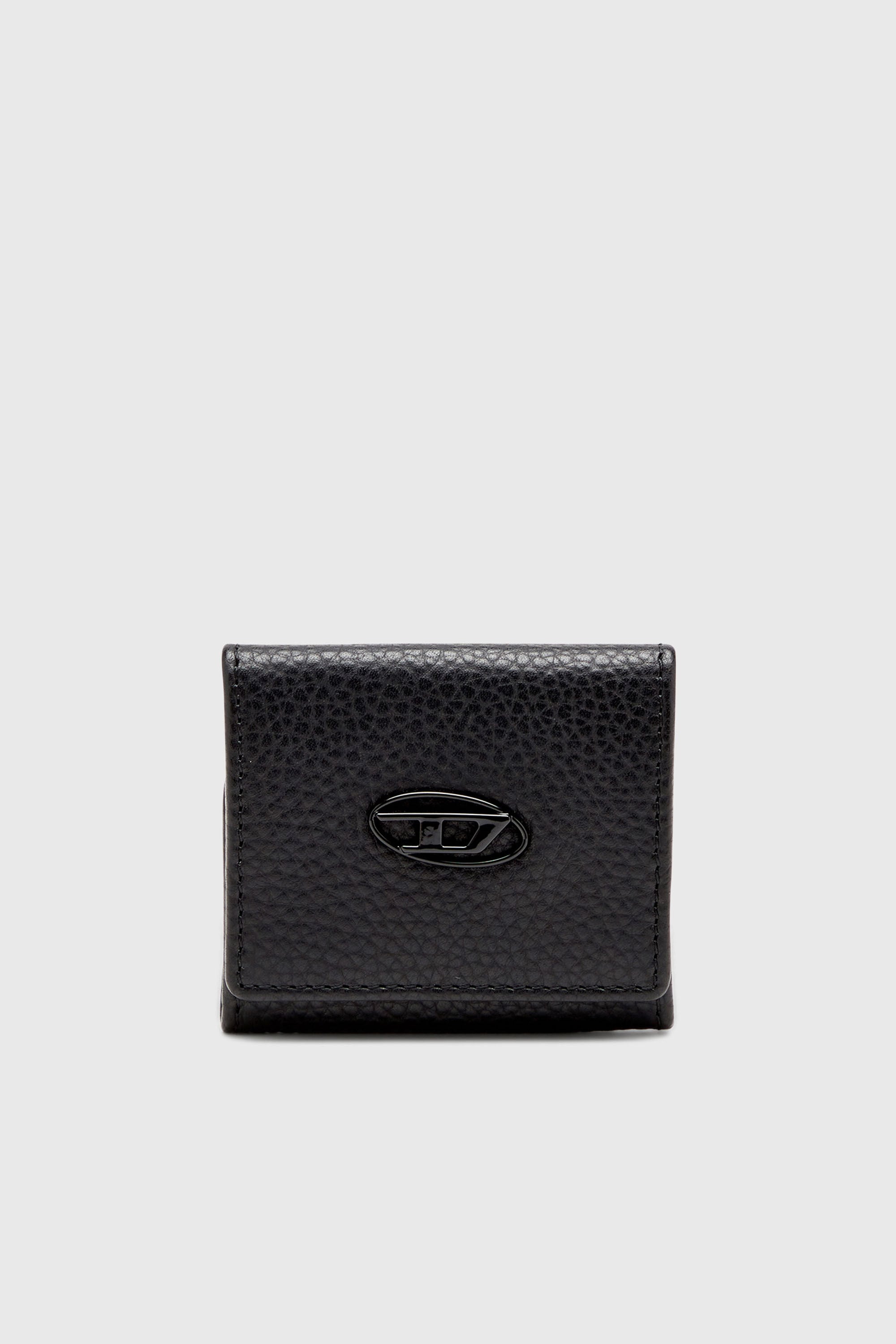 Diesel - HISSU EVO COIN CASE, Porte-monnaie en cuir grain&eacute; Homme in Noir - 1