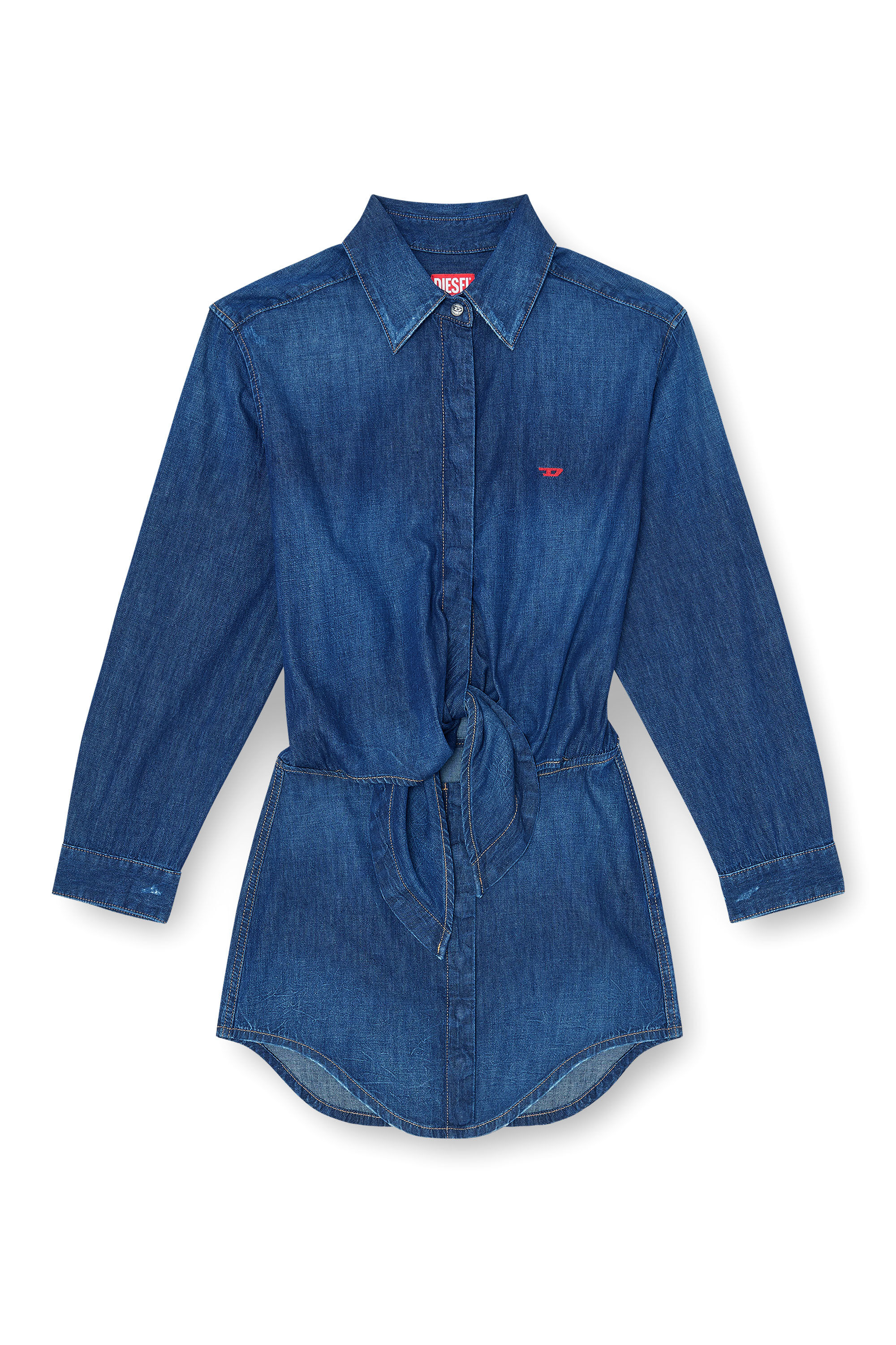 Diesel - DE-SUSAN-D, Abito corto in denim lavaggio pulito Donna in Blu - 2