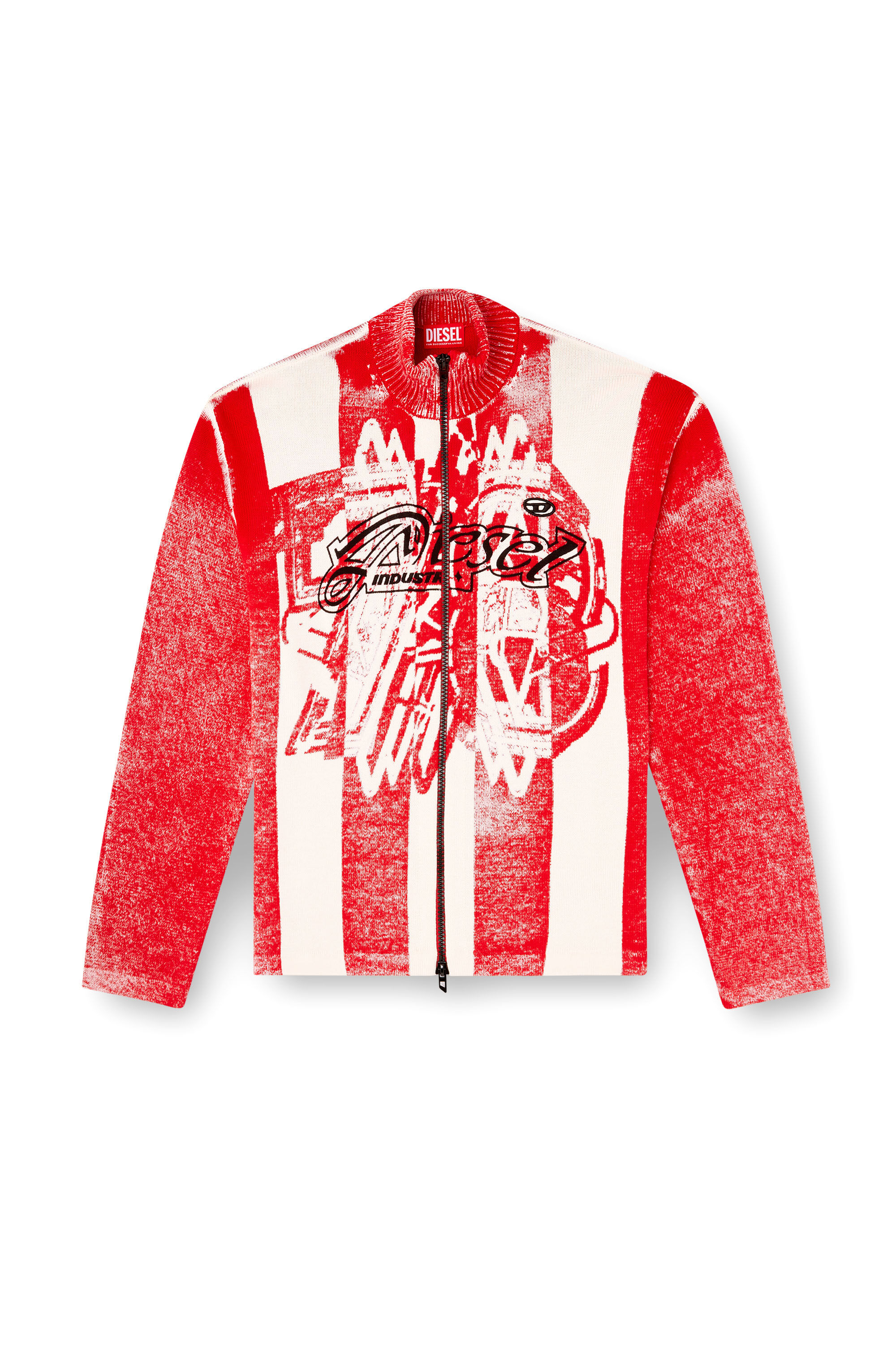 Diesel - K-OLIBA-JKT, Cardican con zip a strisce con stampa interna Uomo in Multicolor - 2