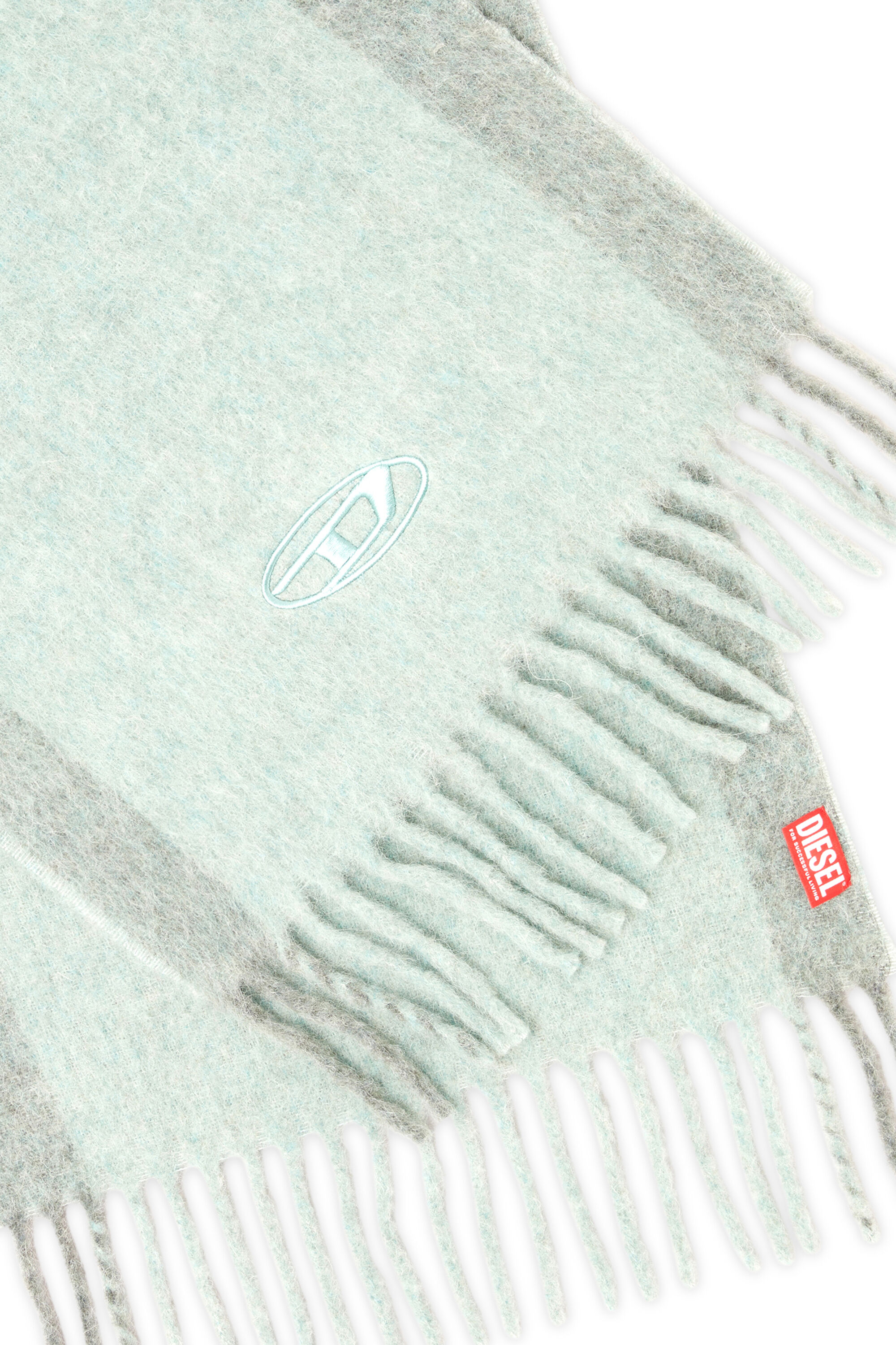 Diesel - S-OLID, &Eacute;charpe en m&eacute;lange de laine avec rayures contrast&eacute;es Homme in Vert - 3