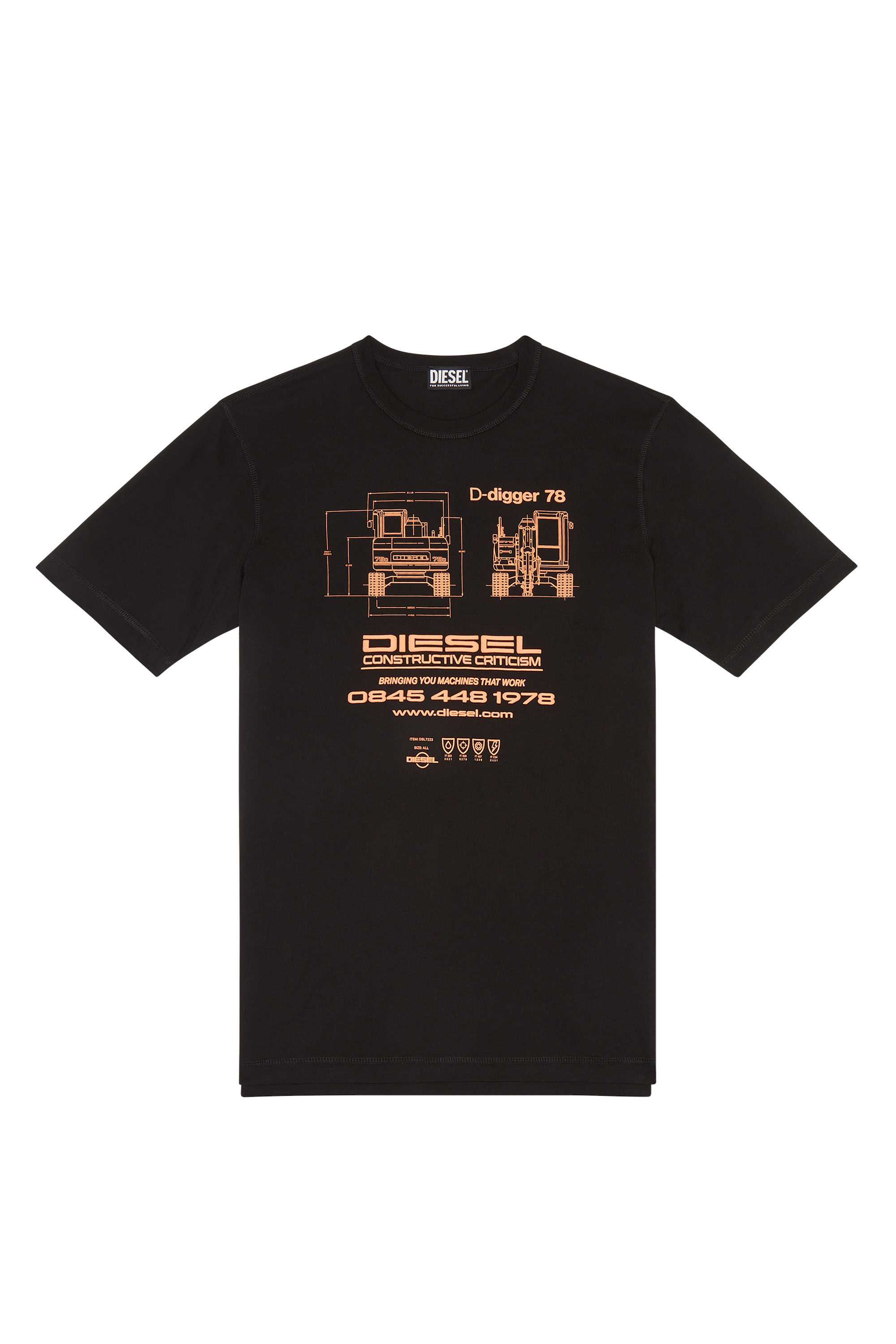 Diesel - T-JUST-SLITS-G1, Nero - Image 2
