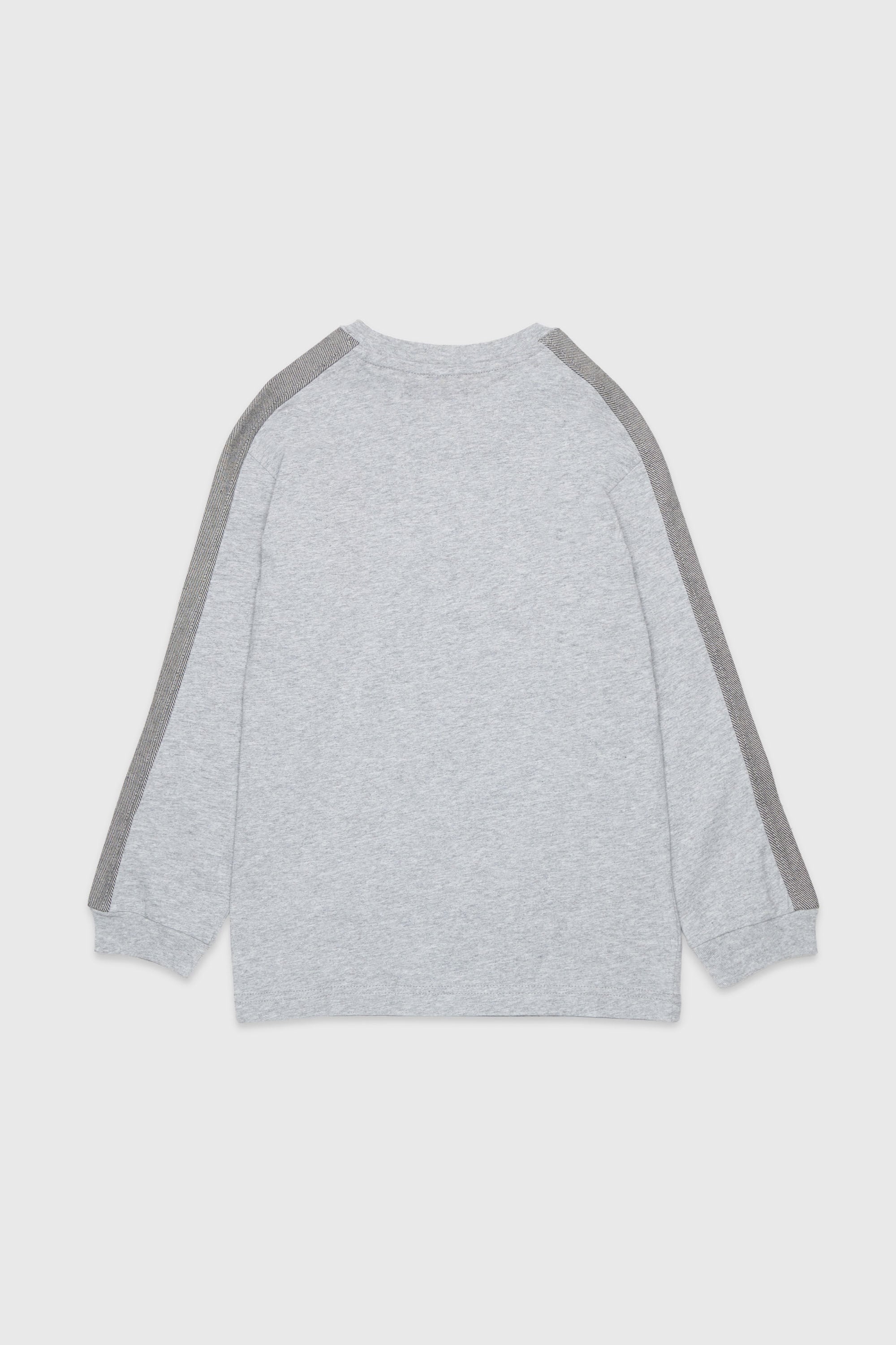 Diesel - TEAN OVER, Herren Langarmshirt mit Logo und Kontraststreifen in Grau - 2
