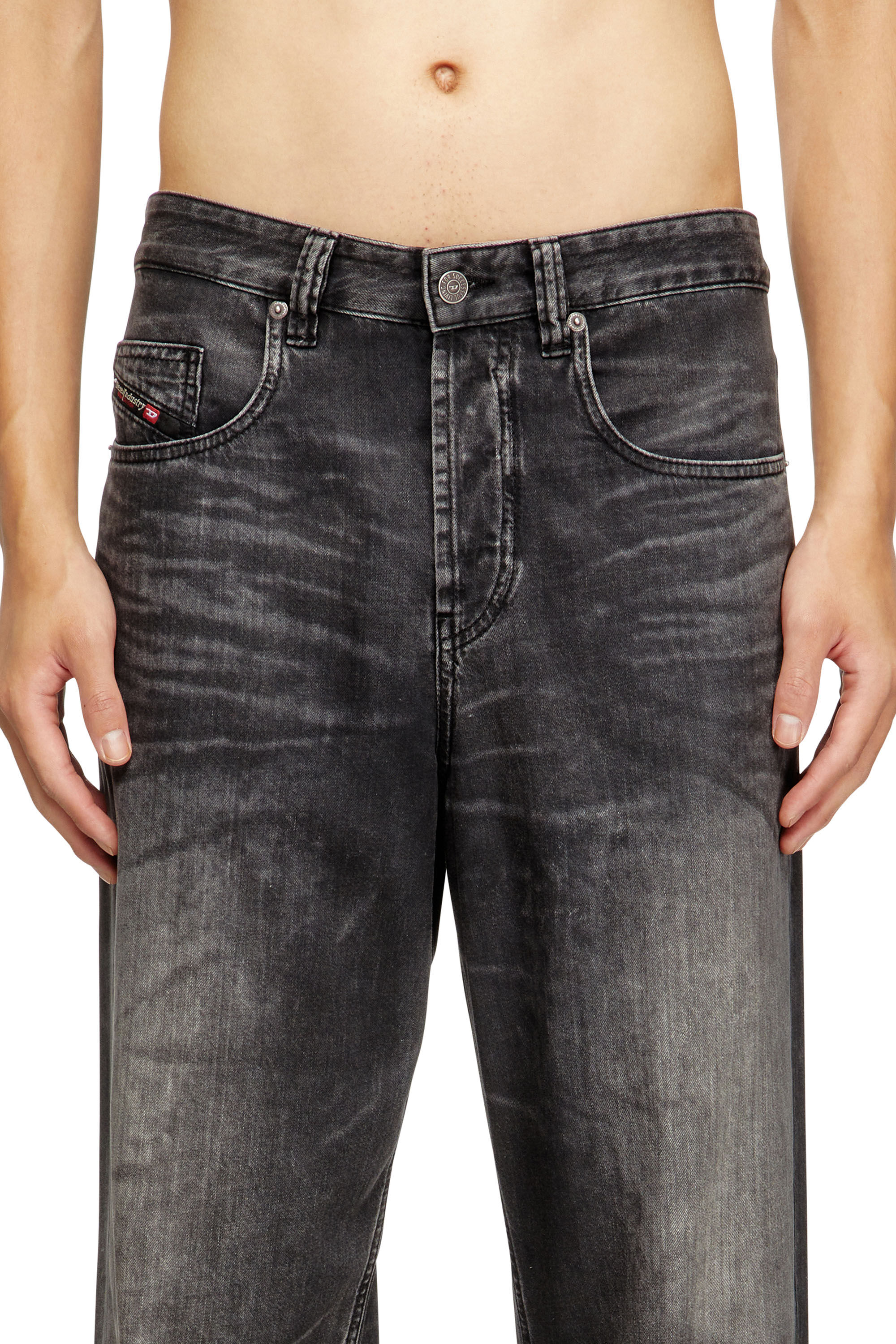 Diesel - Relaxed Jeans 2001 D-Macro 0CEBC Uomo, Nero/Grigio scuro - Image 5