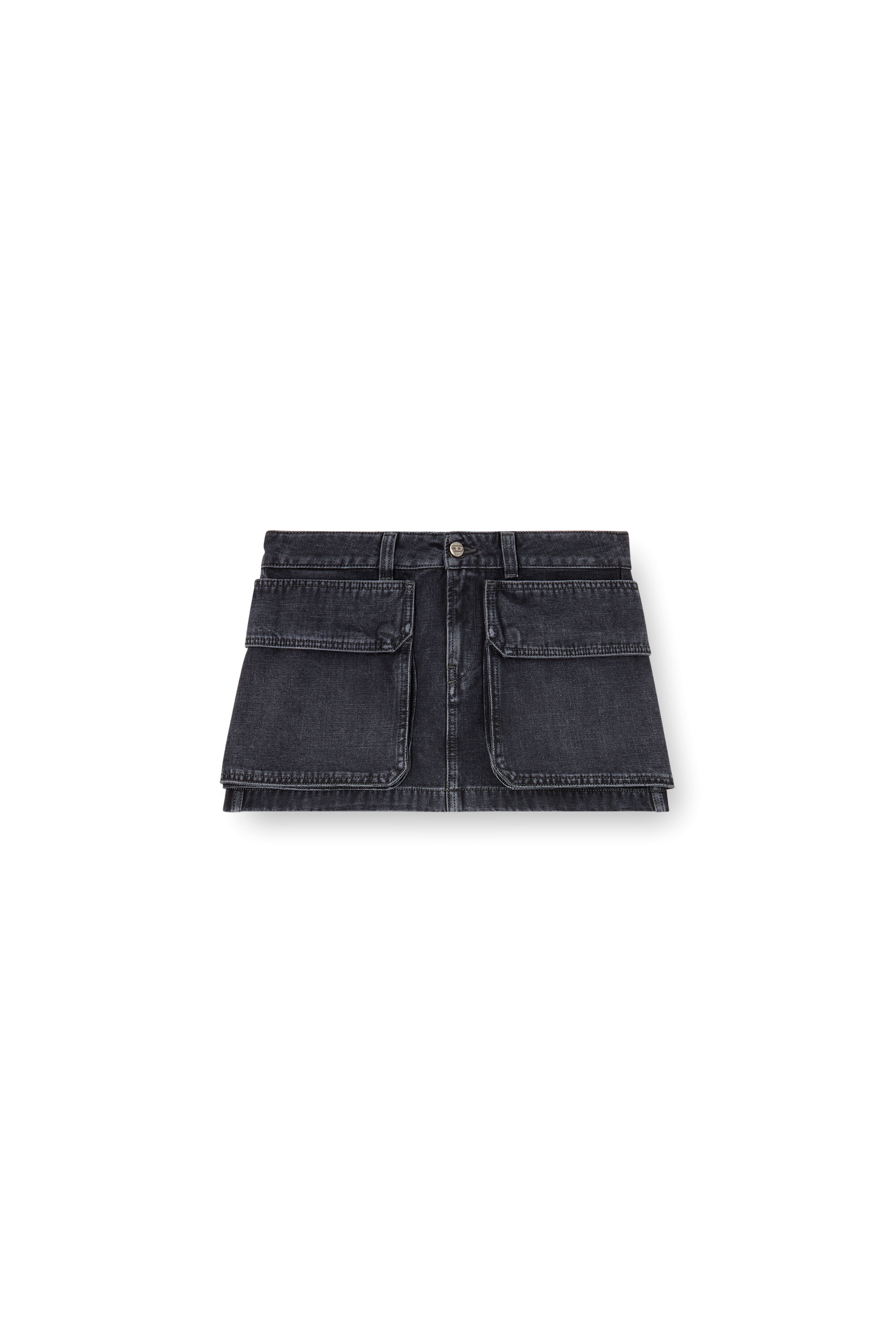 Diesel - DE-TON, Minigonna in denim batavia Donna in Nero - 2