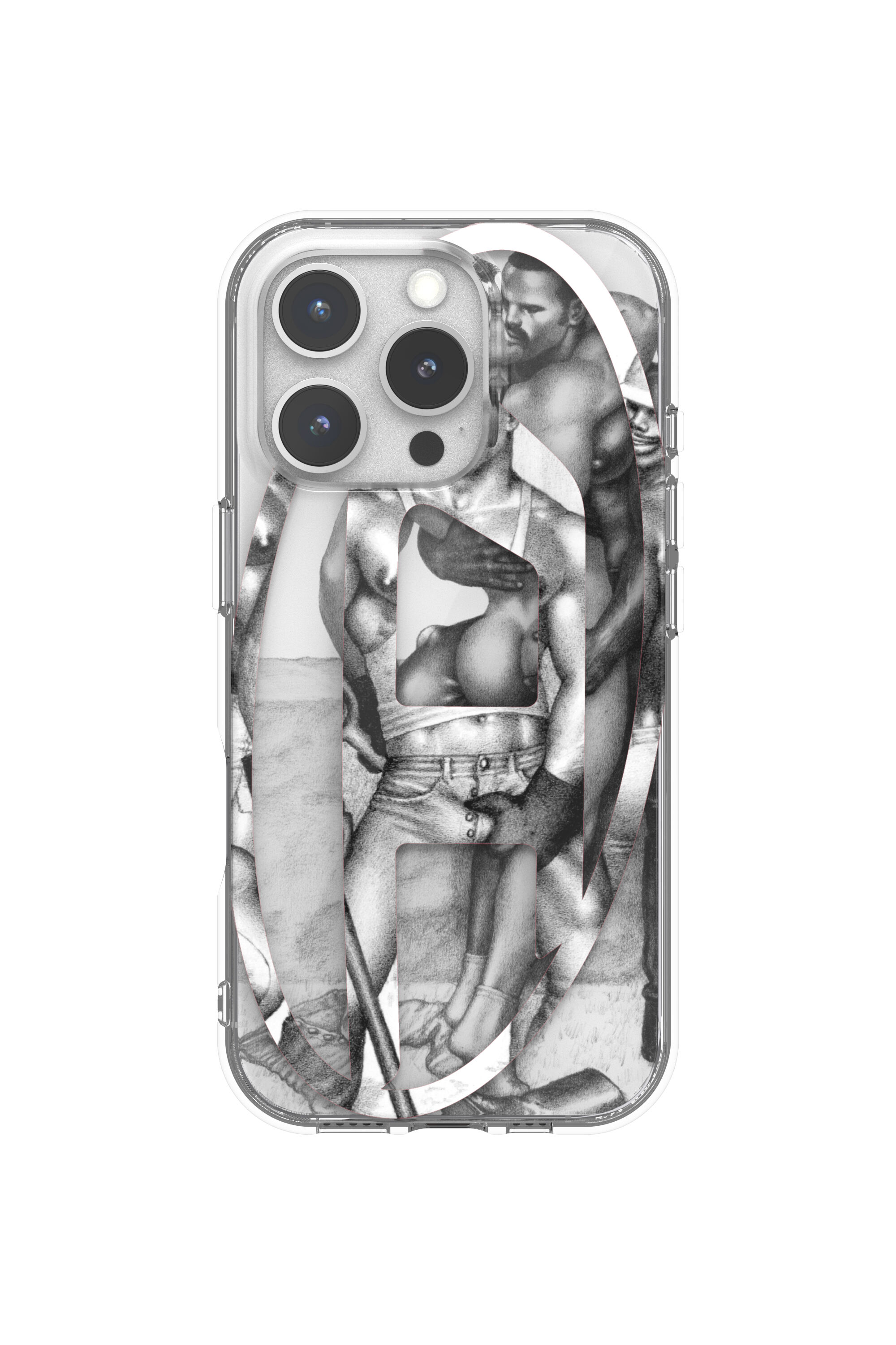 Diesel - 60388 DIESEL TOM OF FINLAND AOP CASE, Unisex ToFF Case iPhone 16 Pro in Grau - 4