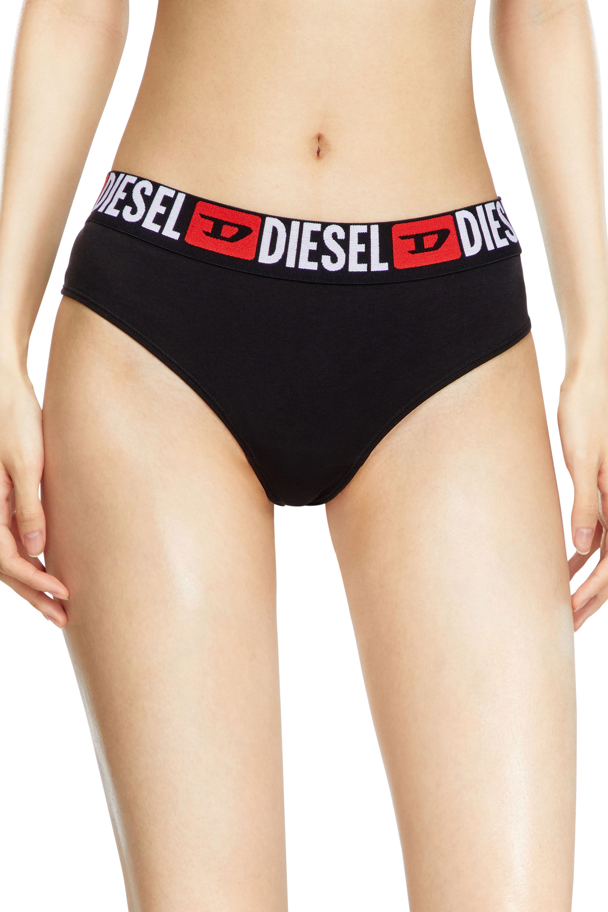 Diesel - UFST-STARS-THREEPACK, Damen String mit Logo-Bund im Dreierpack in Schwarz - Image 3