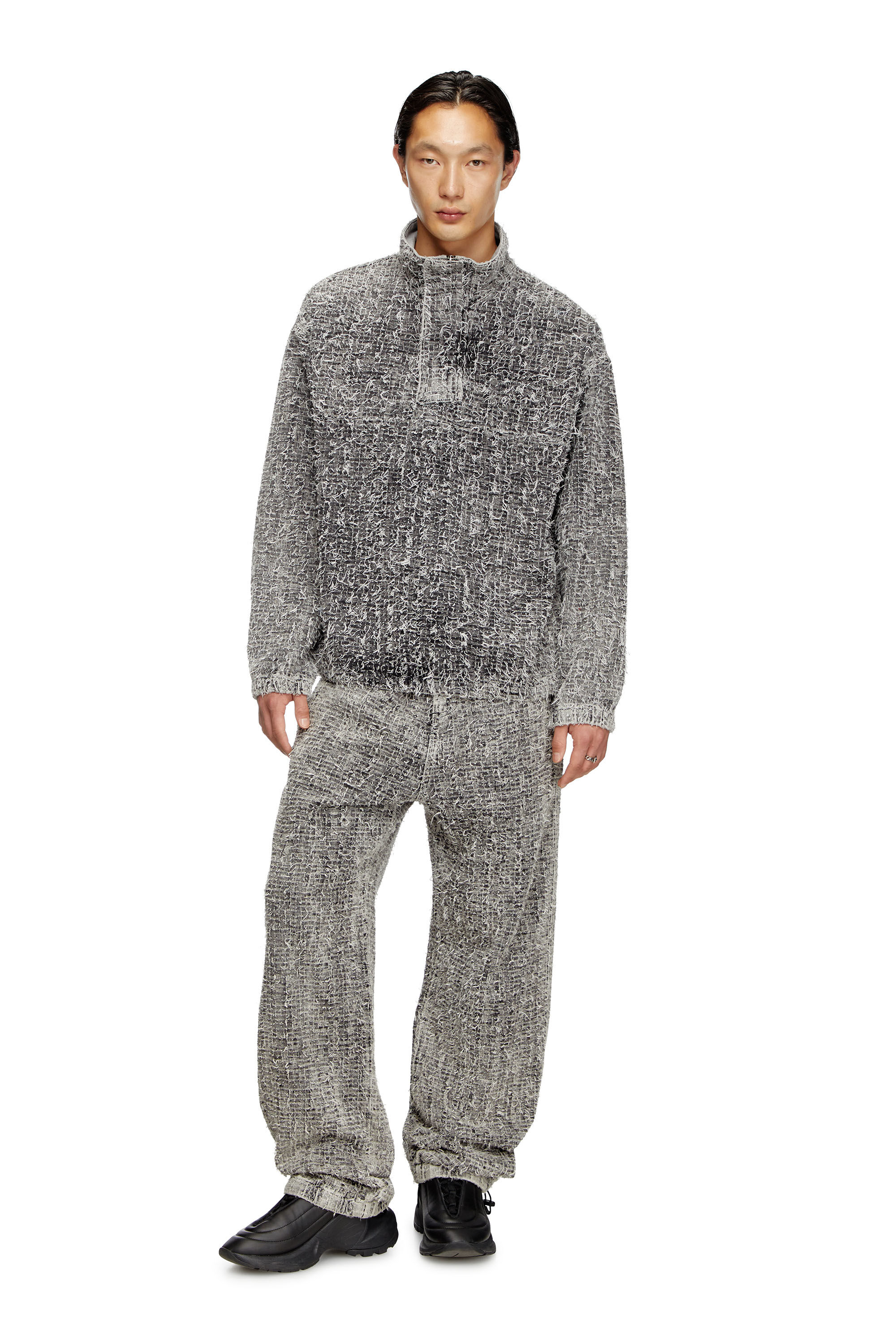 Diesel - D-FLOW-S2, Veste pull en denim bouclé Mixte in Gris - 1