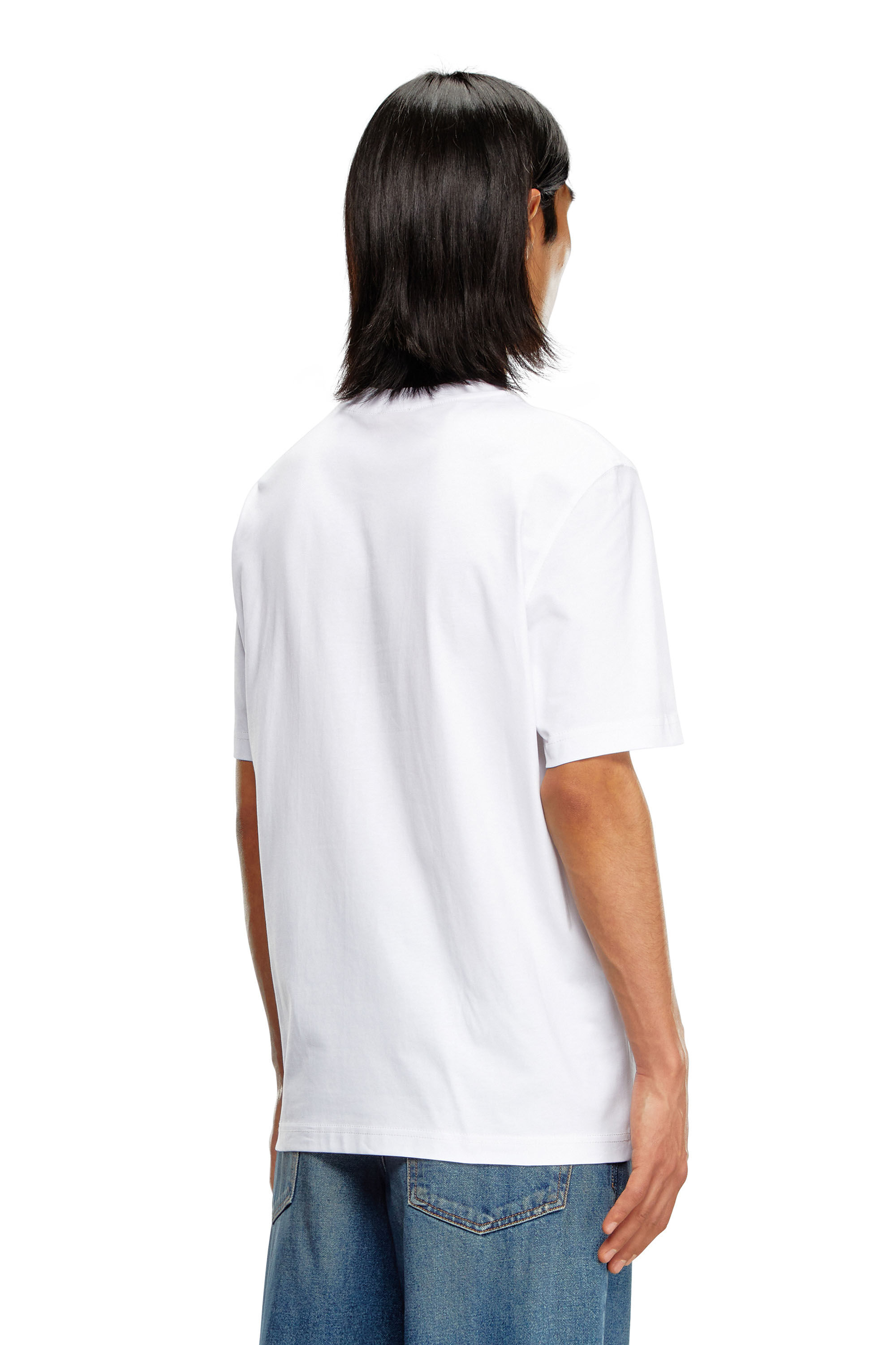 Diesel - T-ADJUST-K1, Uomo T-shirt con stampa Diesel flock in Bianco - Image 4