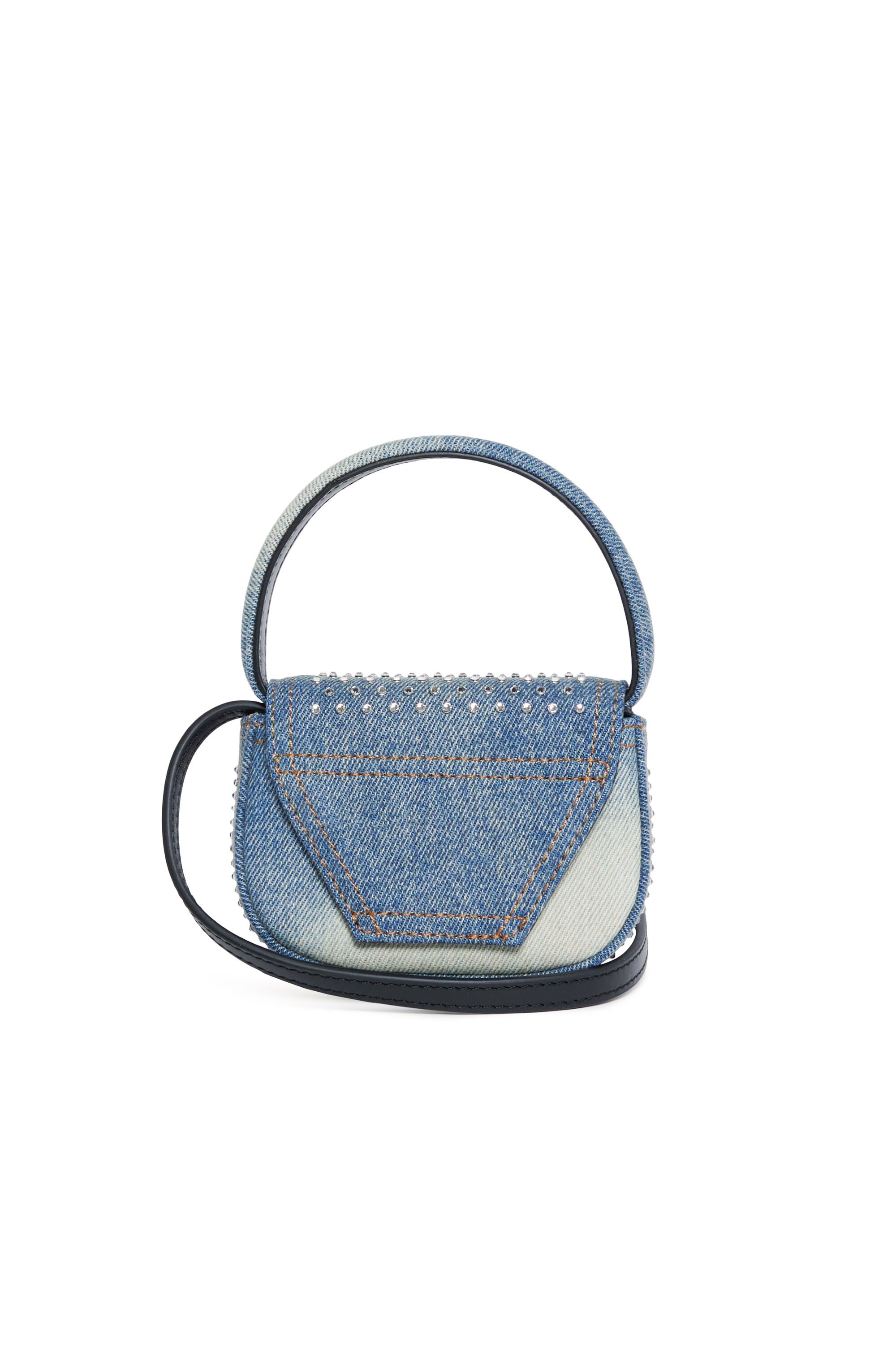 Diesel - 1DR XS, Iconica mini bag in denim e cristalli Donna in Blu - 2
