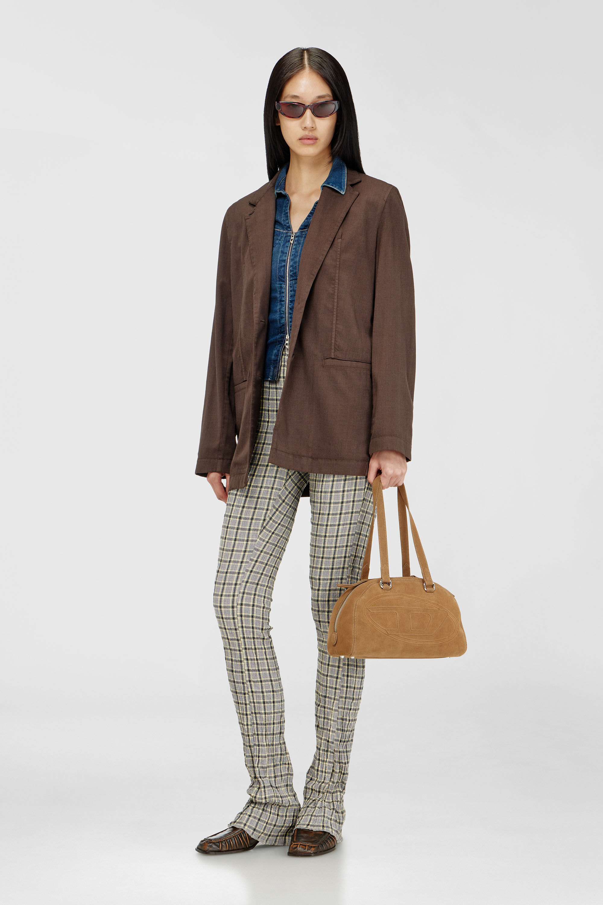 Diesel - G-KESSIER, Blazer decostruito in lana stretch Donna in Marrone - 1