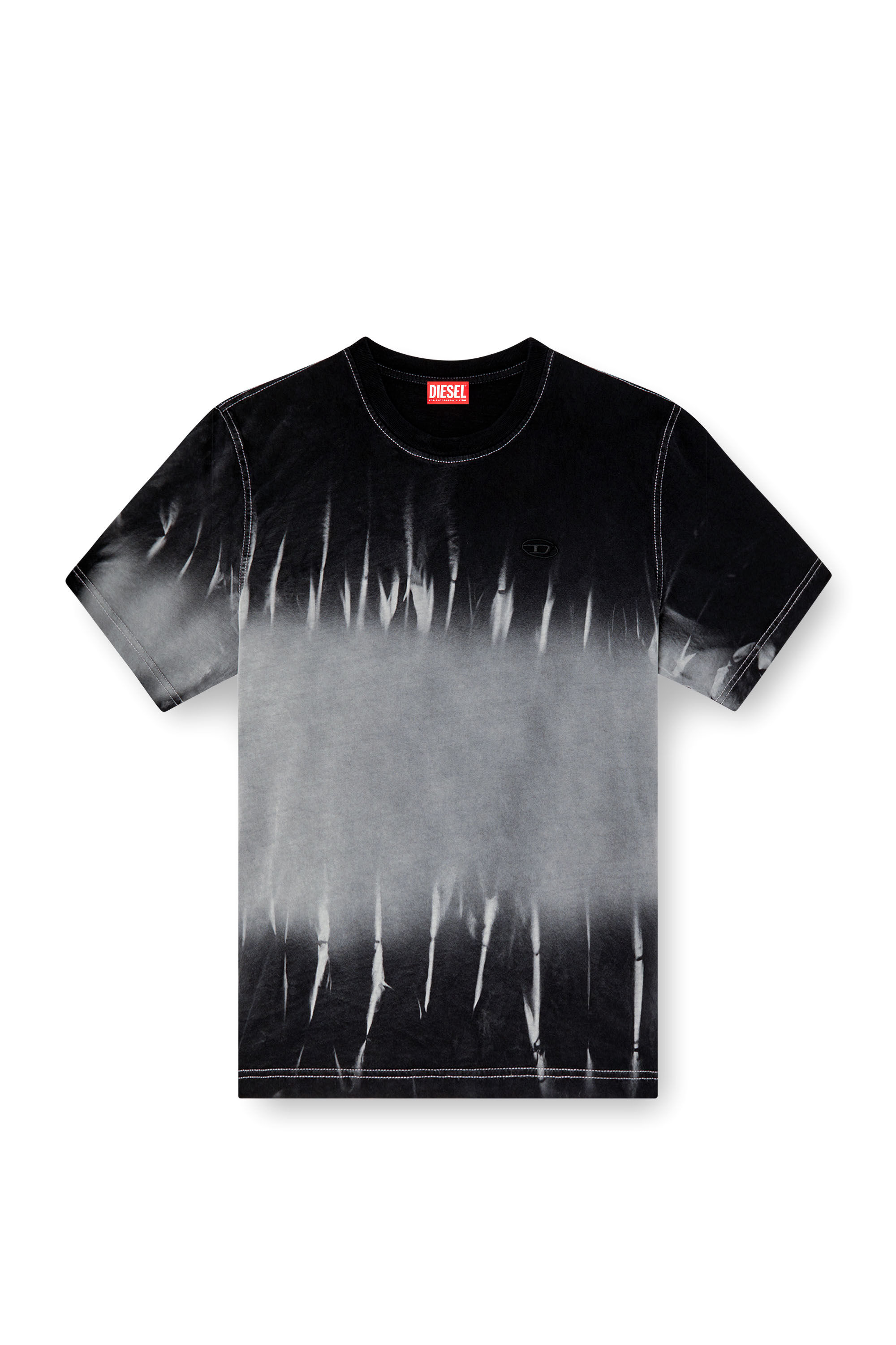 Diesel - T-ADJUST-R21, T-shirt tie-dye con ricamo logo Uomo in Nero - 2