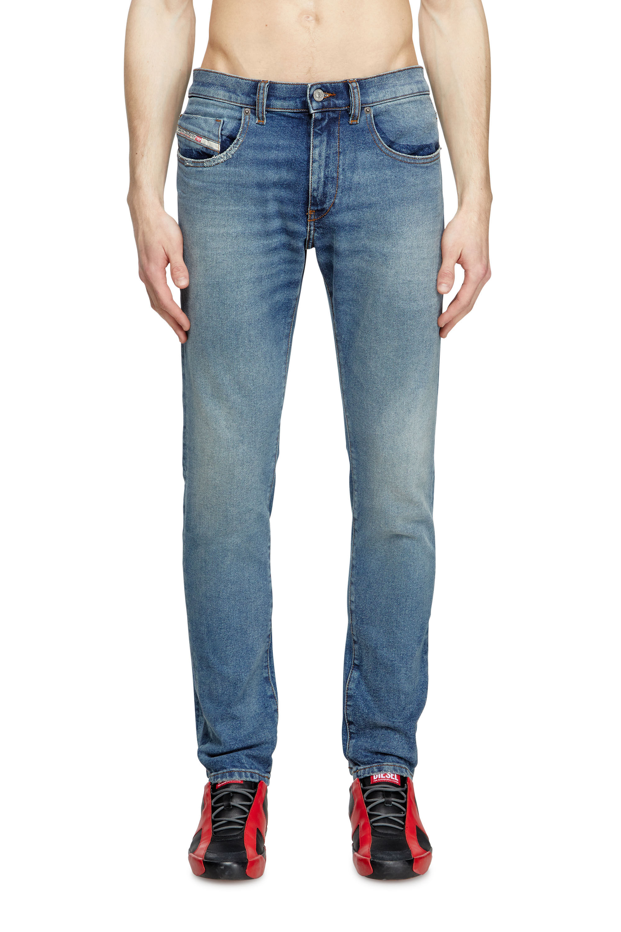 Diesel - Slim Jeans 2019 D-Strukt 0DBEF Uomo, Blu medio - Image 3