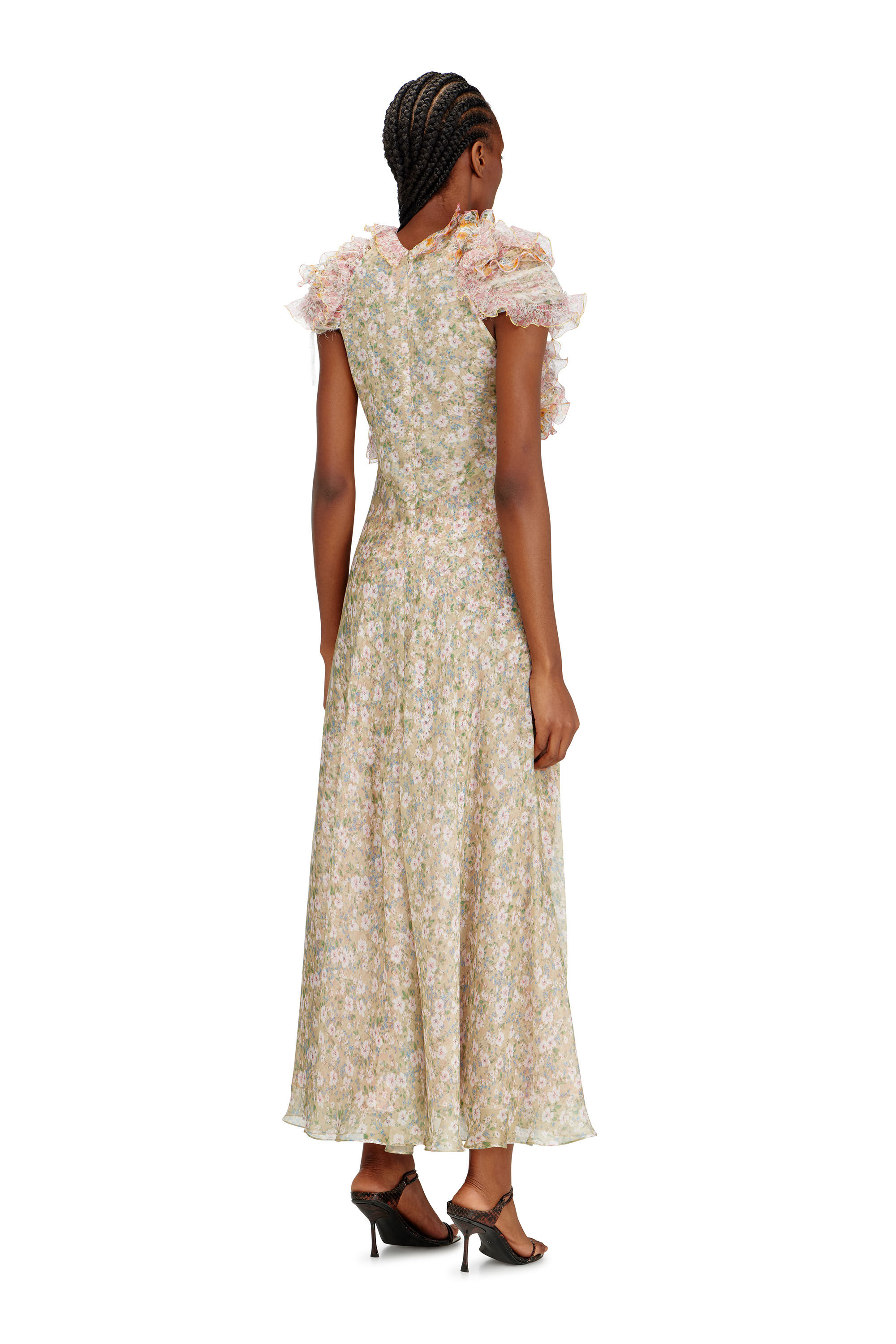 Diesel - D-FIBY, Robe en soie &agrave; imprim&eacute; fleuri Femme in Polychrome - 4