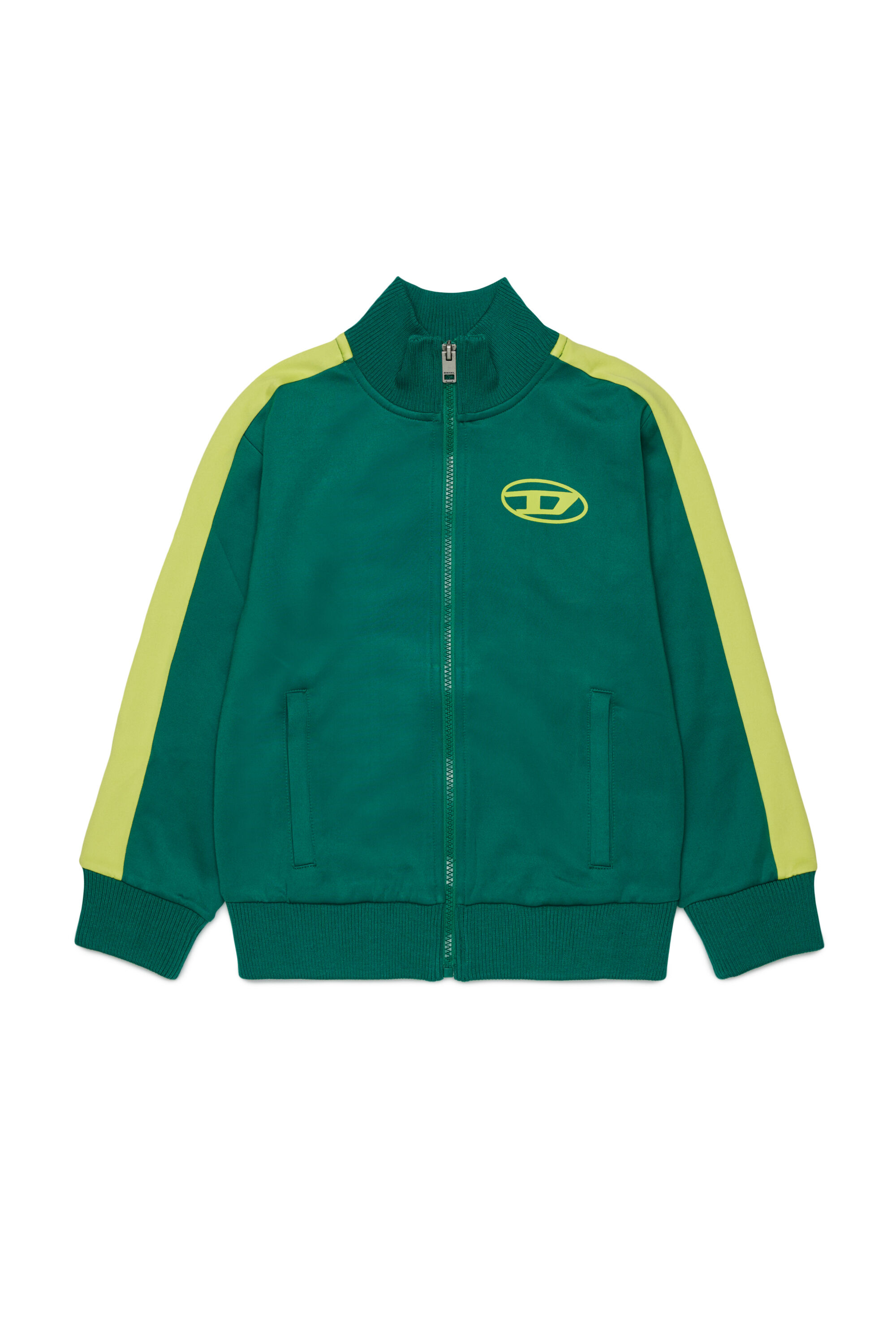 Diesel - SBOS, Track jacket con logo Oval D Uomo in Verde - 1