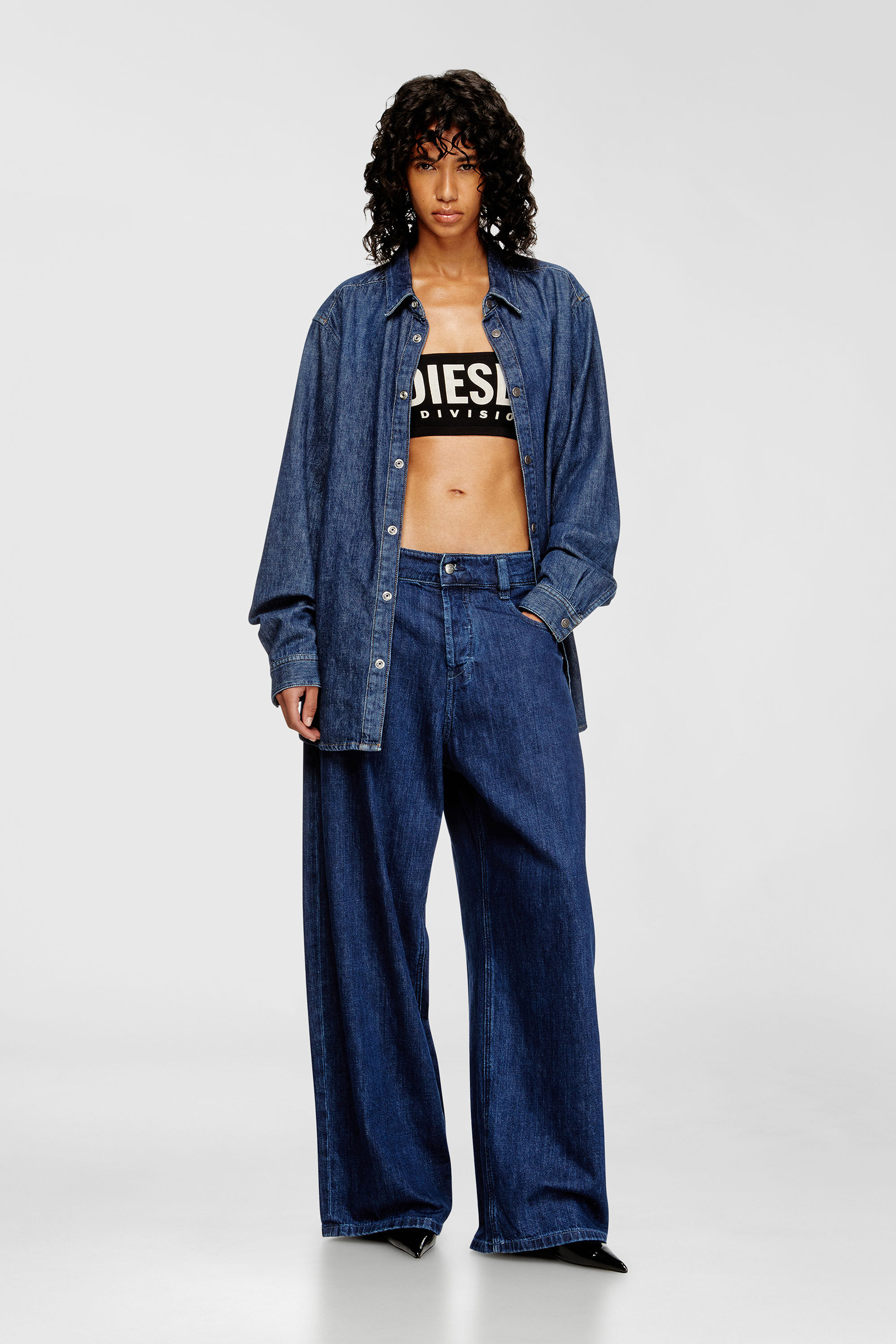 Diesel - UFSB-MELANIE, Damen Tr&auml;gerloser BH mit Maxi-Logo in Schwarz - 6
