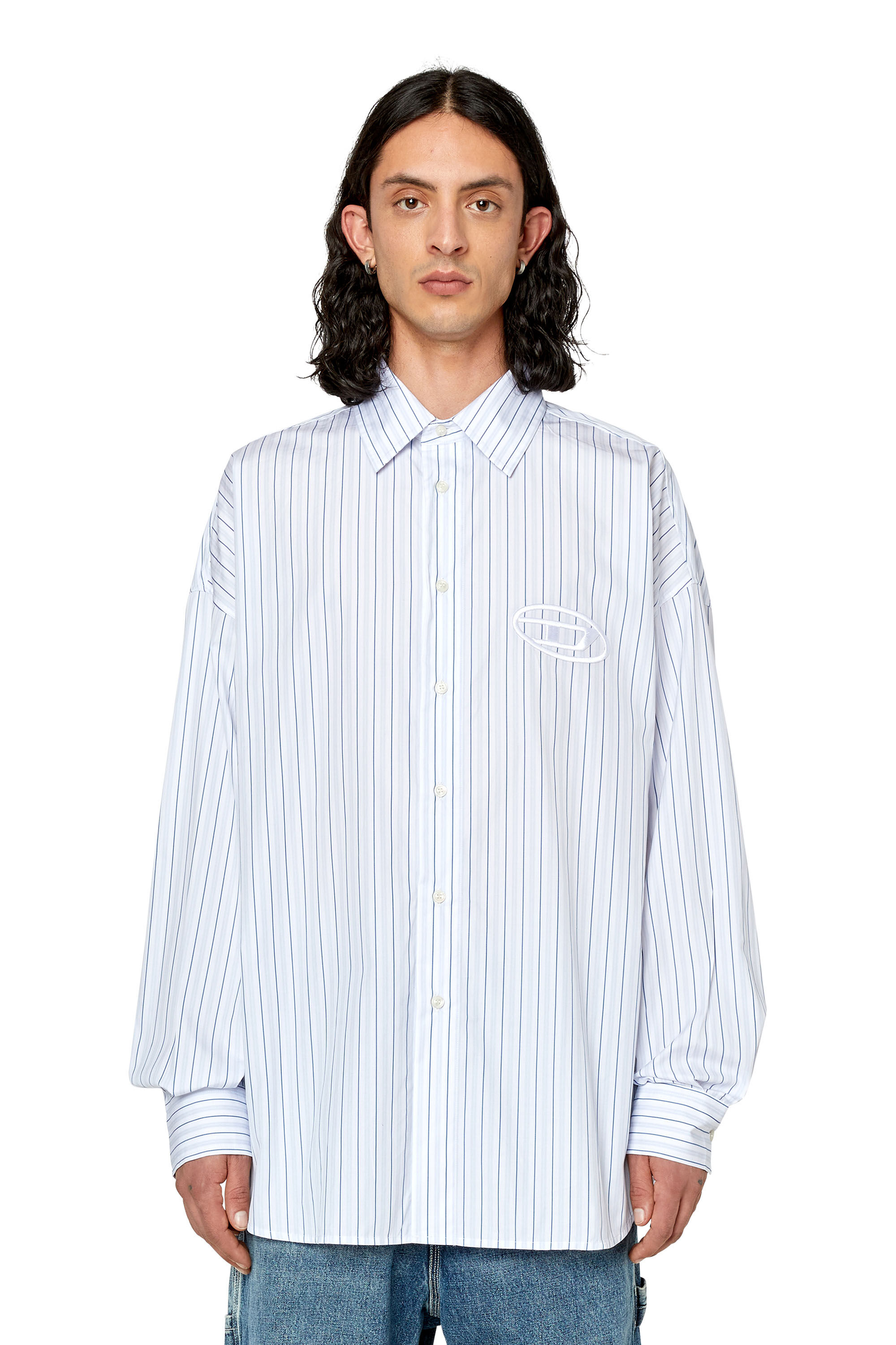 S-DOUBLY-STRIPE Man: Fine cotton shirt with striped pattern