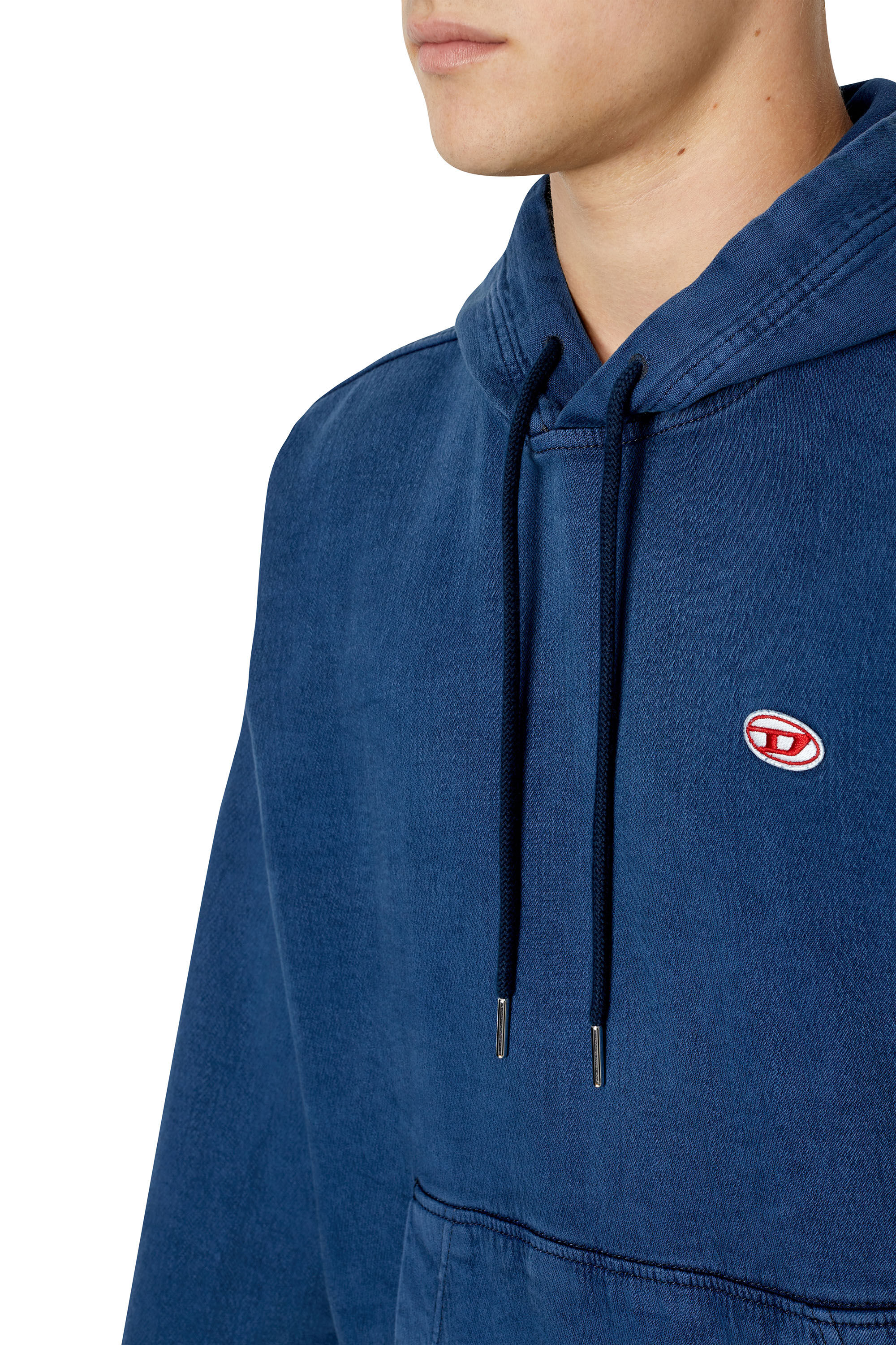Diesel - D-UM-RIB TRACK DENIM HOODIE, Bleu Foncé - Image 6