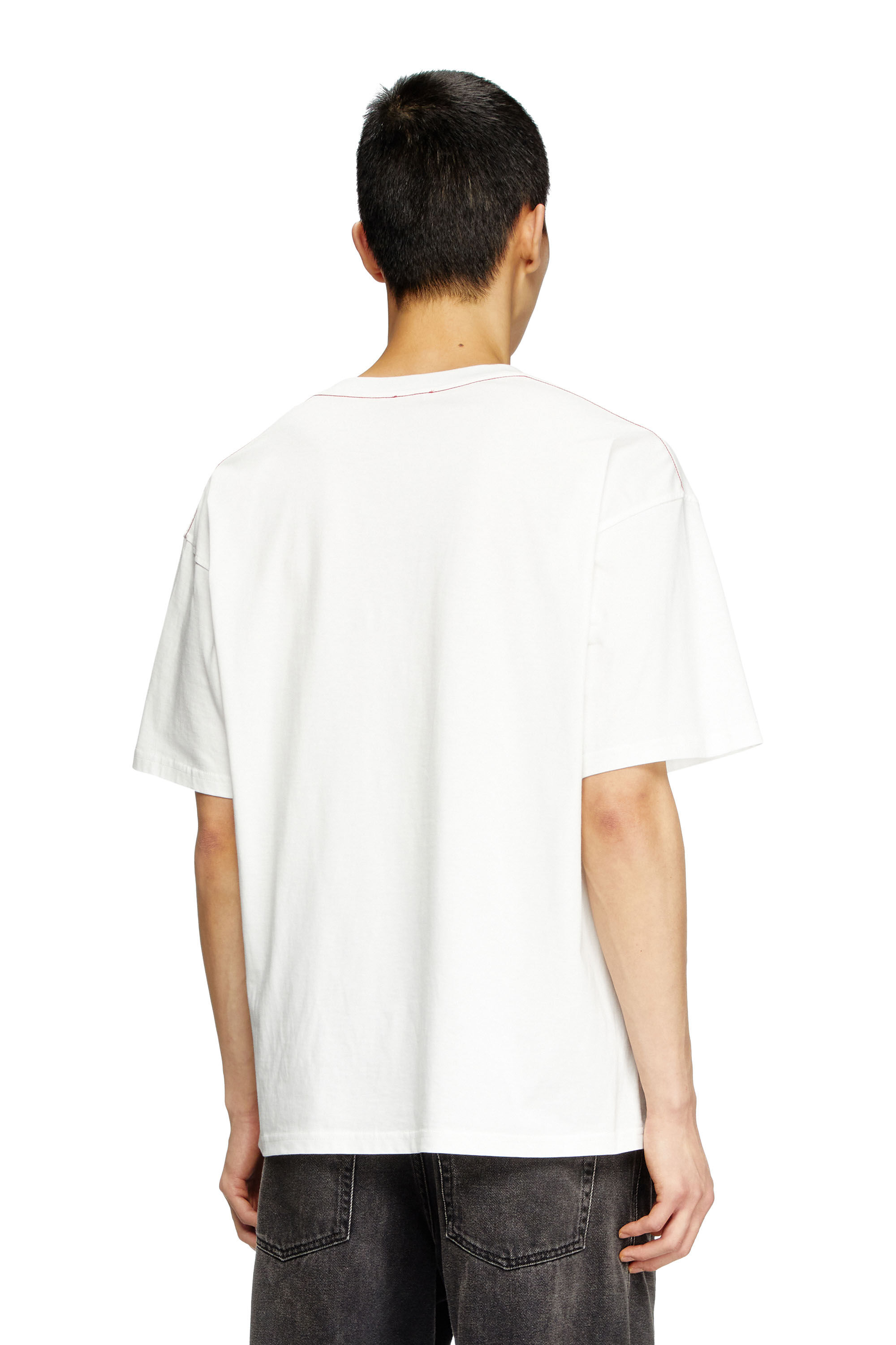 Diesel - T-BOXT-R31, T-shirt avec empiècement à logo Homme in Blanc - 4